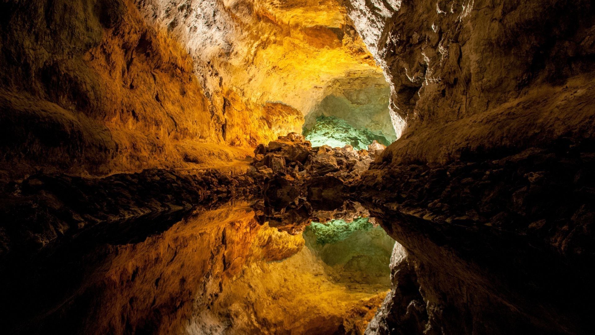 Grotta con riflesso acqua, 1920x1080 Full HD, Laptop