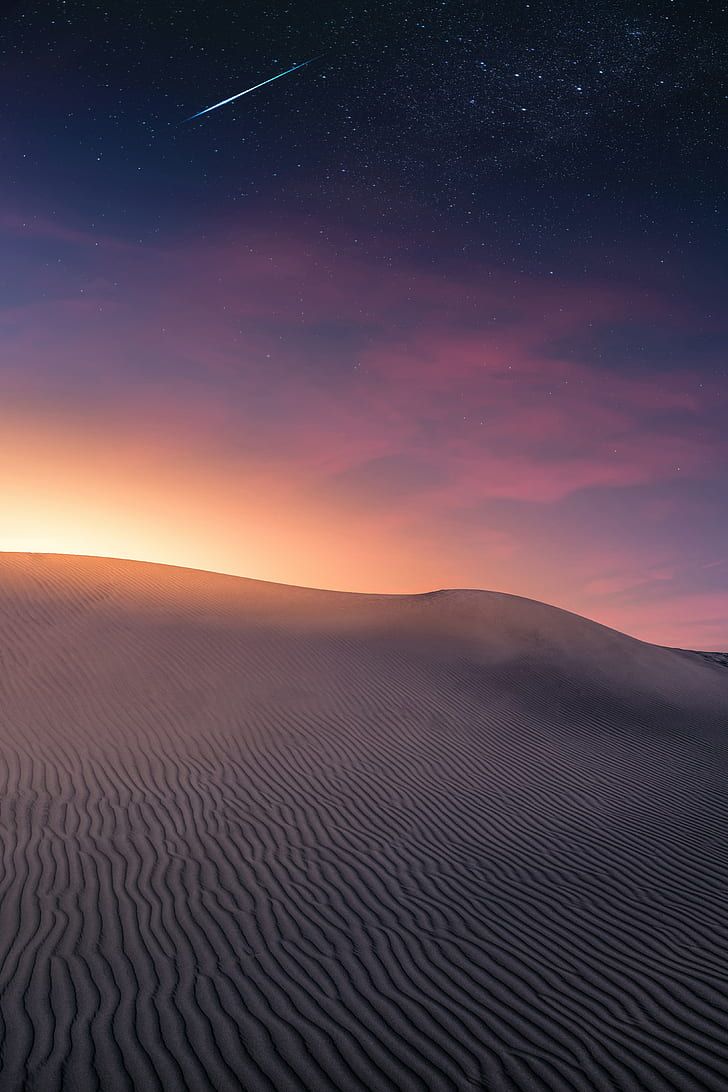 Dune deserto tramonto stellato, 728x1092 Verticale, Telefono