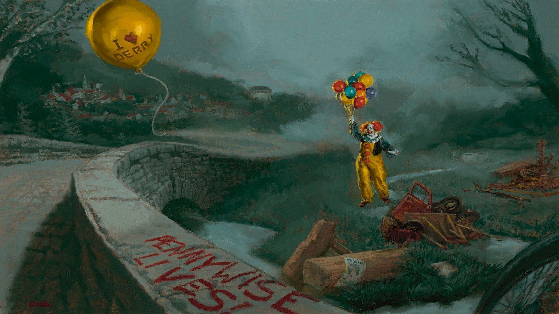 Pennywise il clown con palloncini, 1920x1080 Full HD 1080p, Desktop