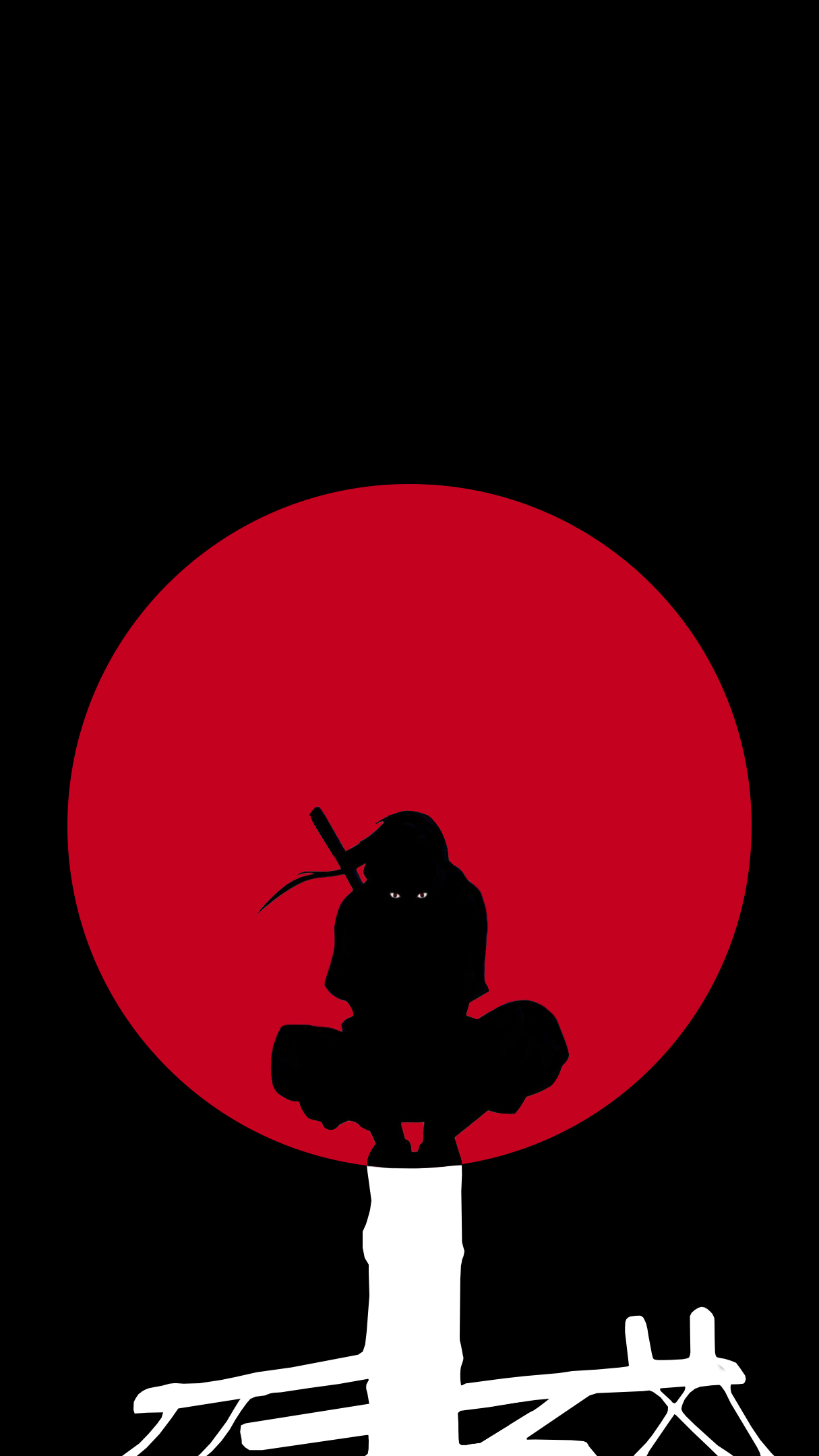 Itachi silhouette luna rossa, Naruto, 1215x2160 Verticale, Mobile
