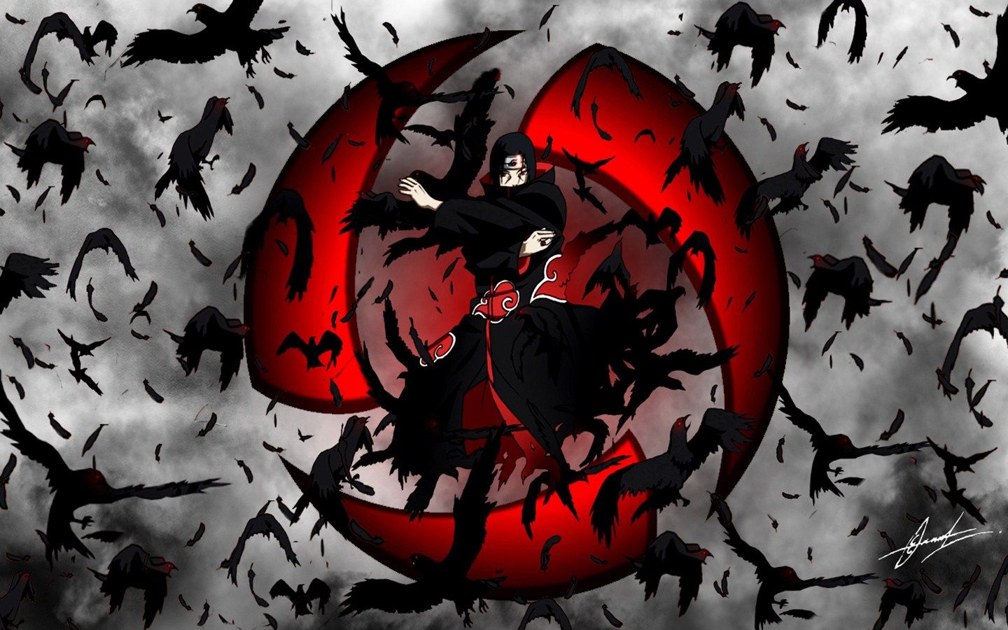 Itachi Uchiha corvi Sharingan, 1440x900 HD, MacBook Air