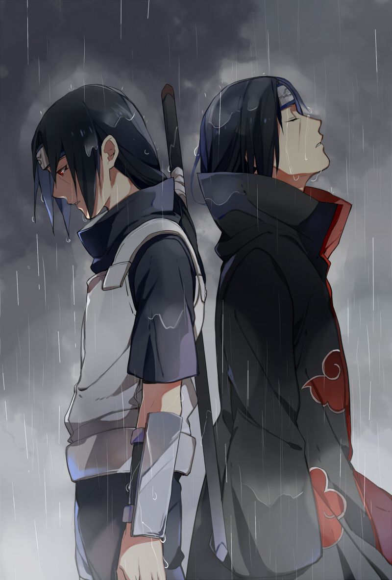 Itachi e Sasuke pioggia, 800x1184 Verticale, Mobile