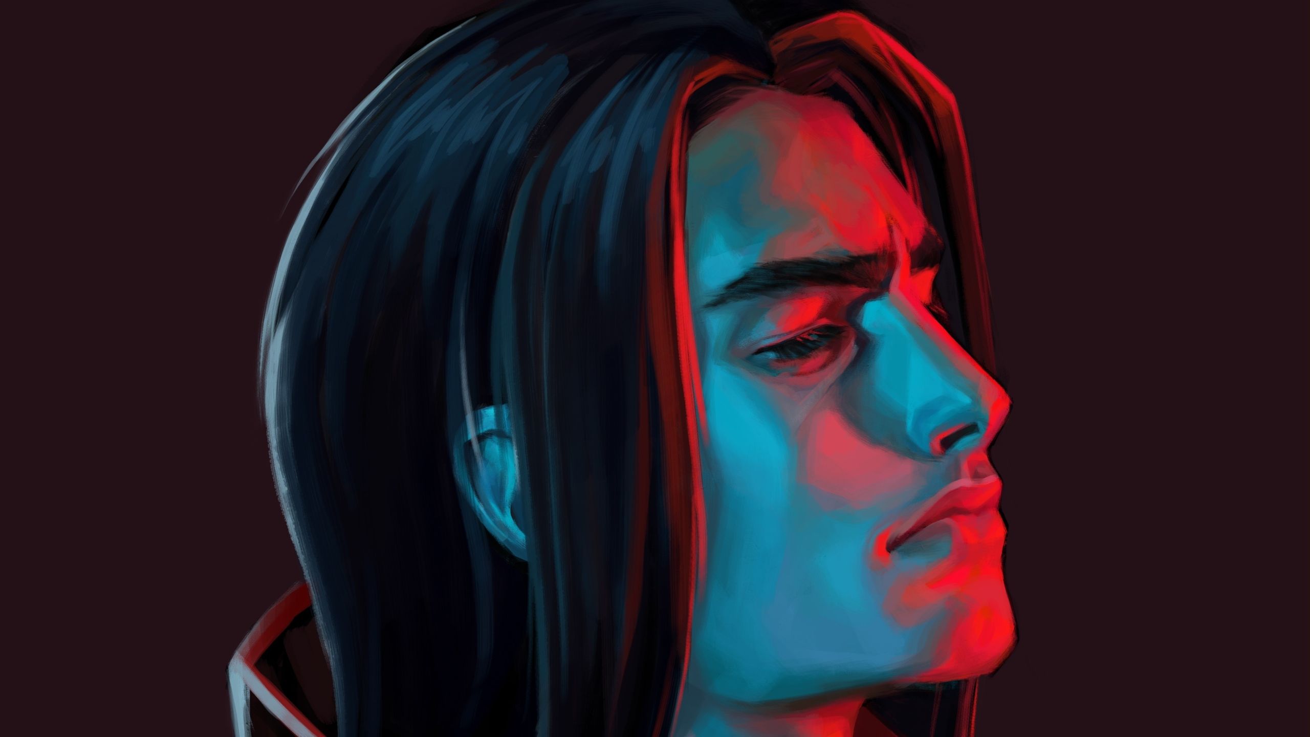 Itachi Uchiha profilo rosso blu, 2560x1440 QHD, Monitor Gaming