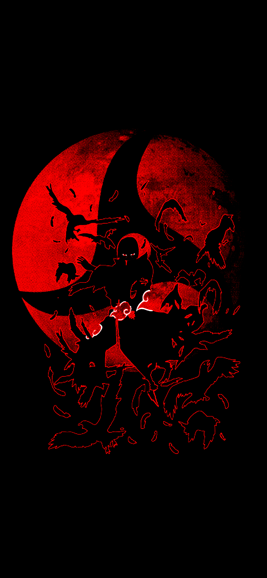 Itachi Uchiha luna rossa Naruto, clan Uchiha, 1125x2436 Full HD Verticale, Smartphone