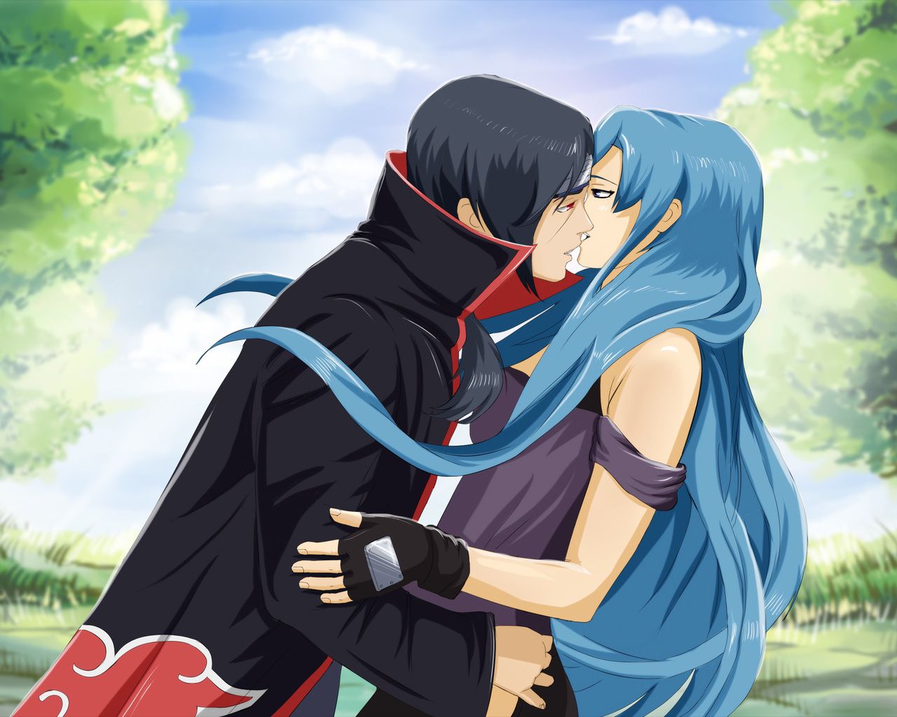 Itachi e ragazza dai capelli blu, 1280x1024 HD, Desktop