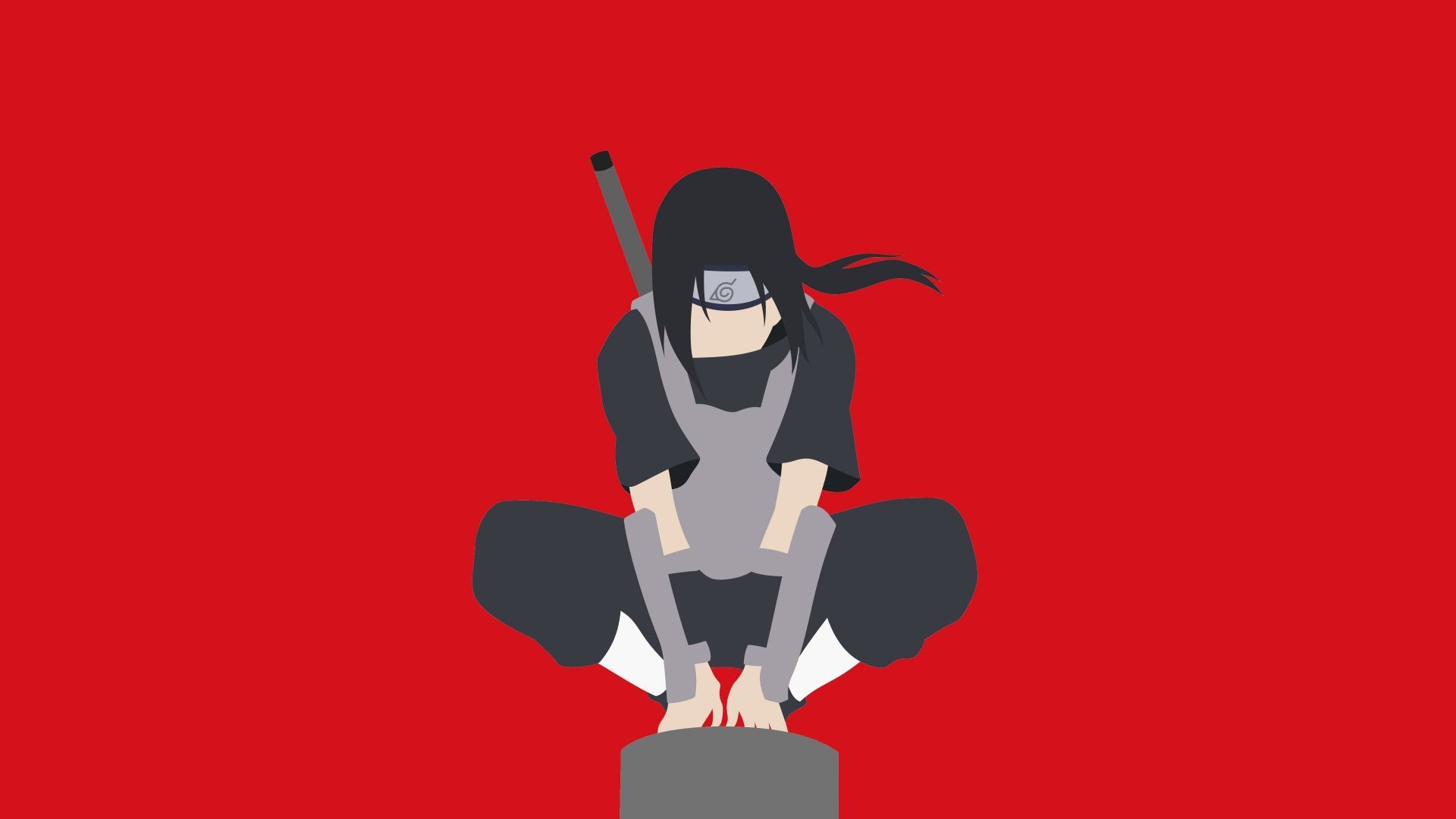 Itachi Uchiha minimalista sfondo rosso, 1920x1080 1080p, Desktop