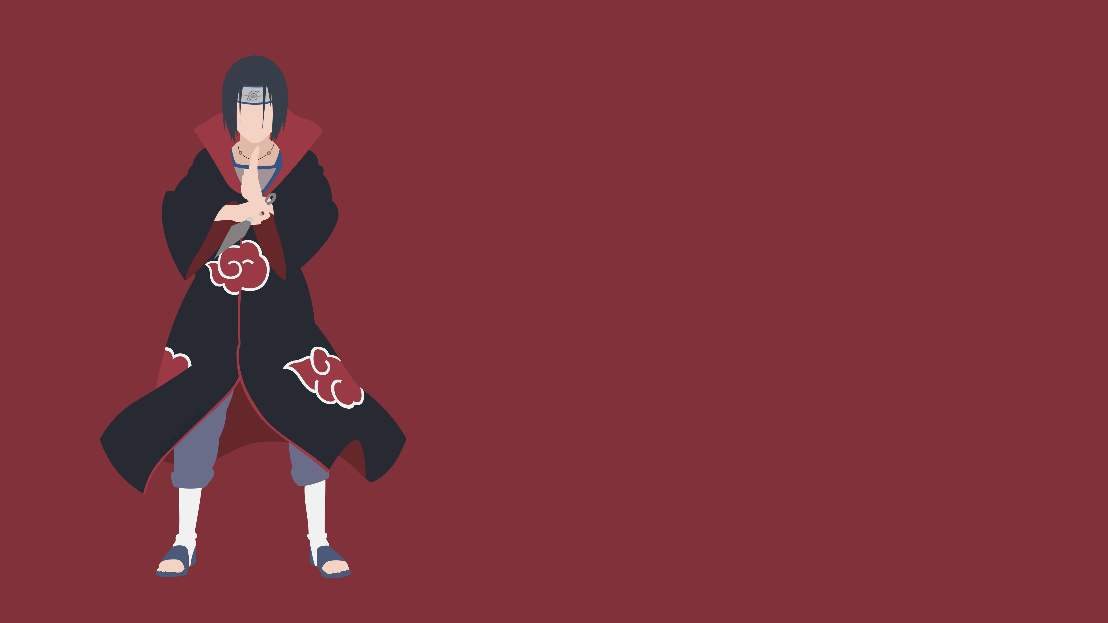 Itachi Uchiha Akatsuki minimalista, 3840x2160 4K, Monitor 4K