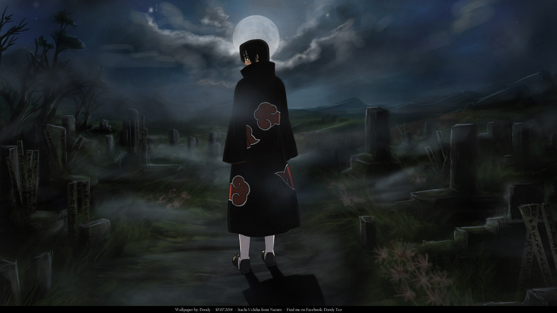 Itachi Uchiha cimitero notturno, 1920x1080 Full HD, Desktop