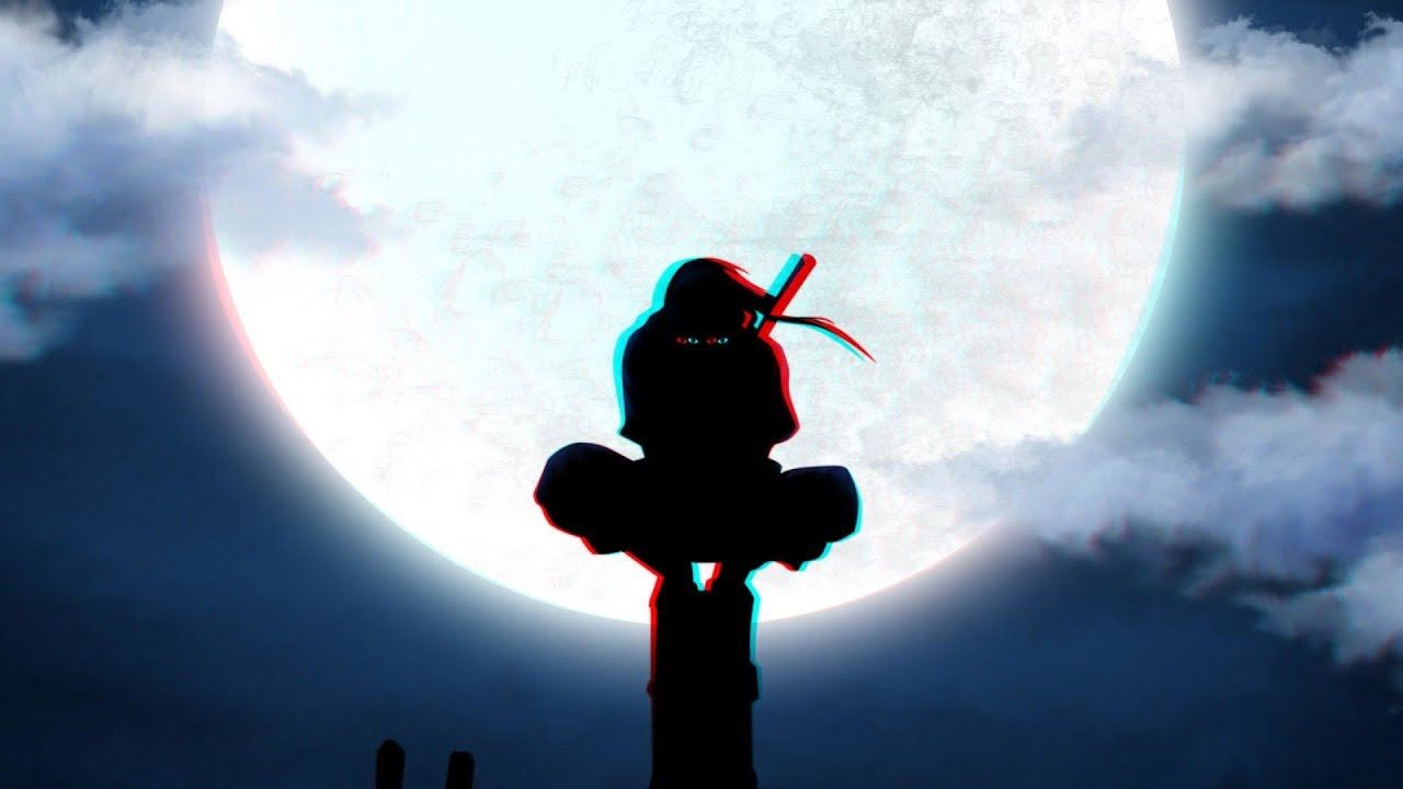Itachi silhouette luna piena, 1280x720 720p, Laptop
