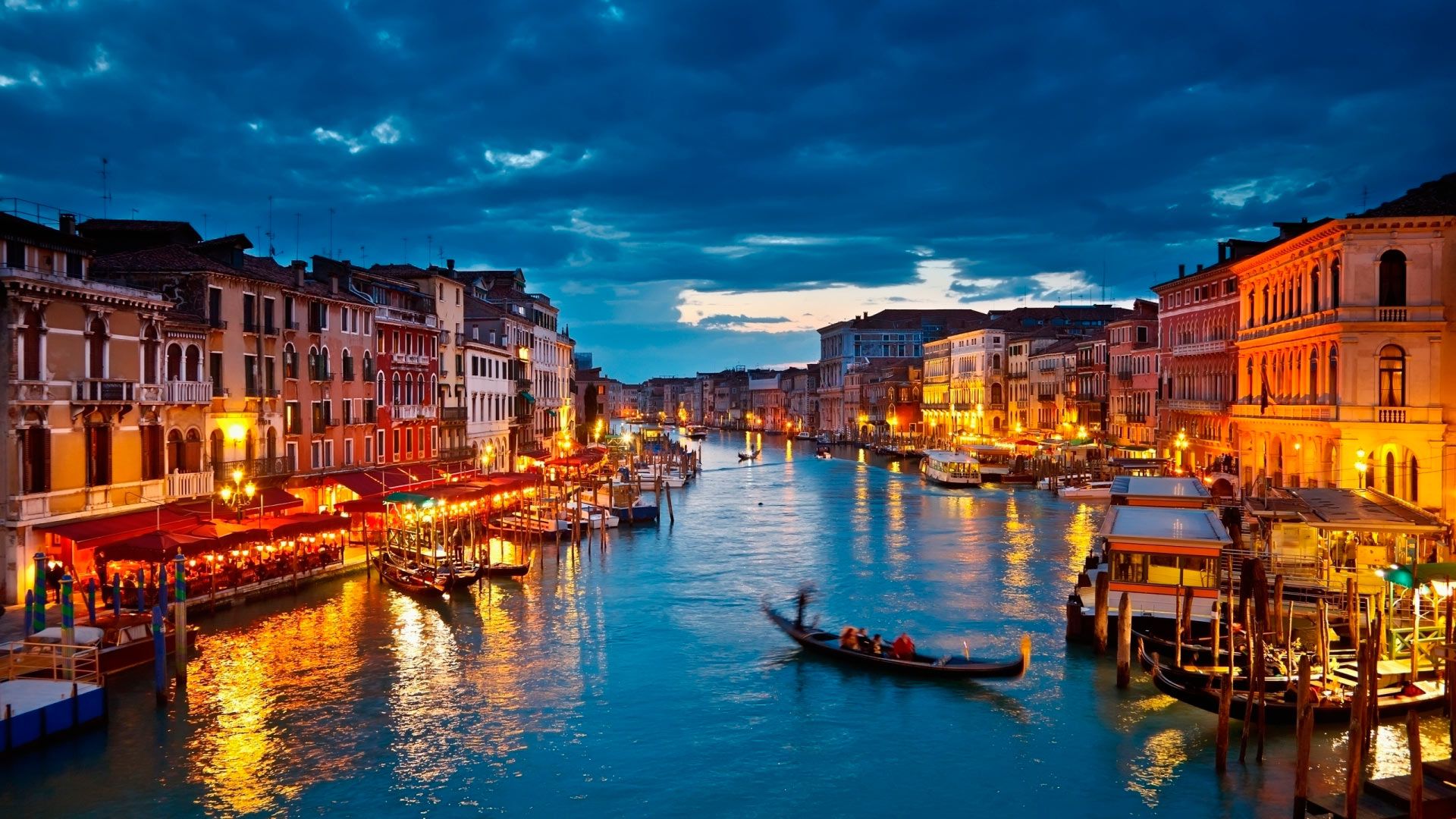 Canal Grande Venezia notte, 1920x1080 Full HD 1080p, PC Desktop