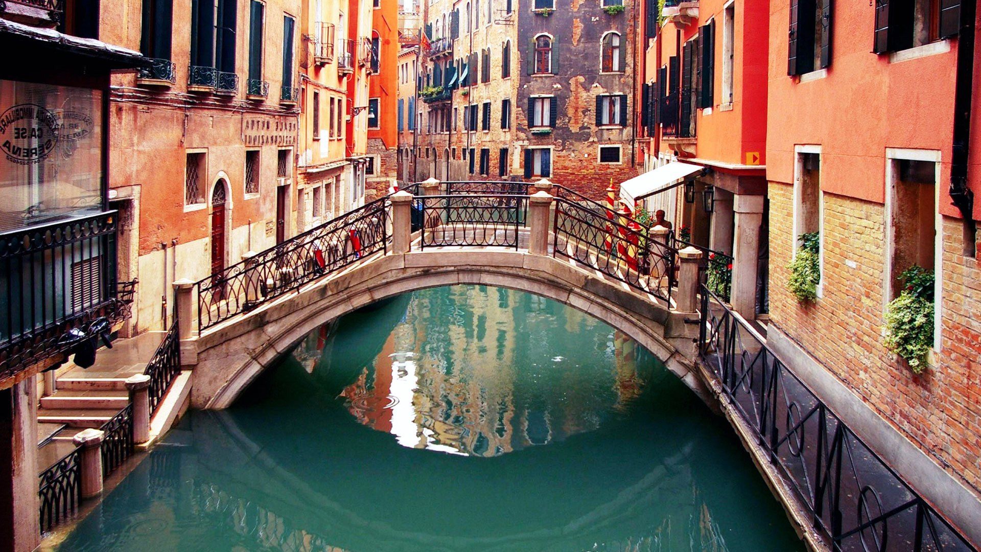 Canale e ponte a Venezia, 1920x1080 Full HD 1080p, Desktop
