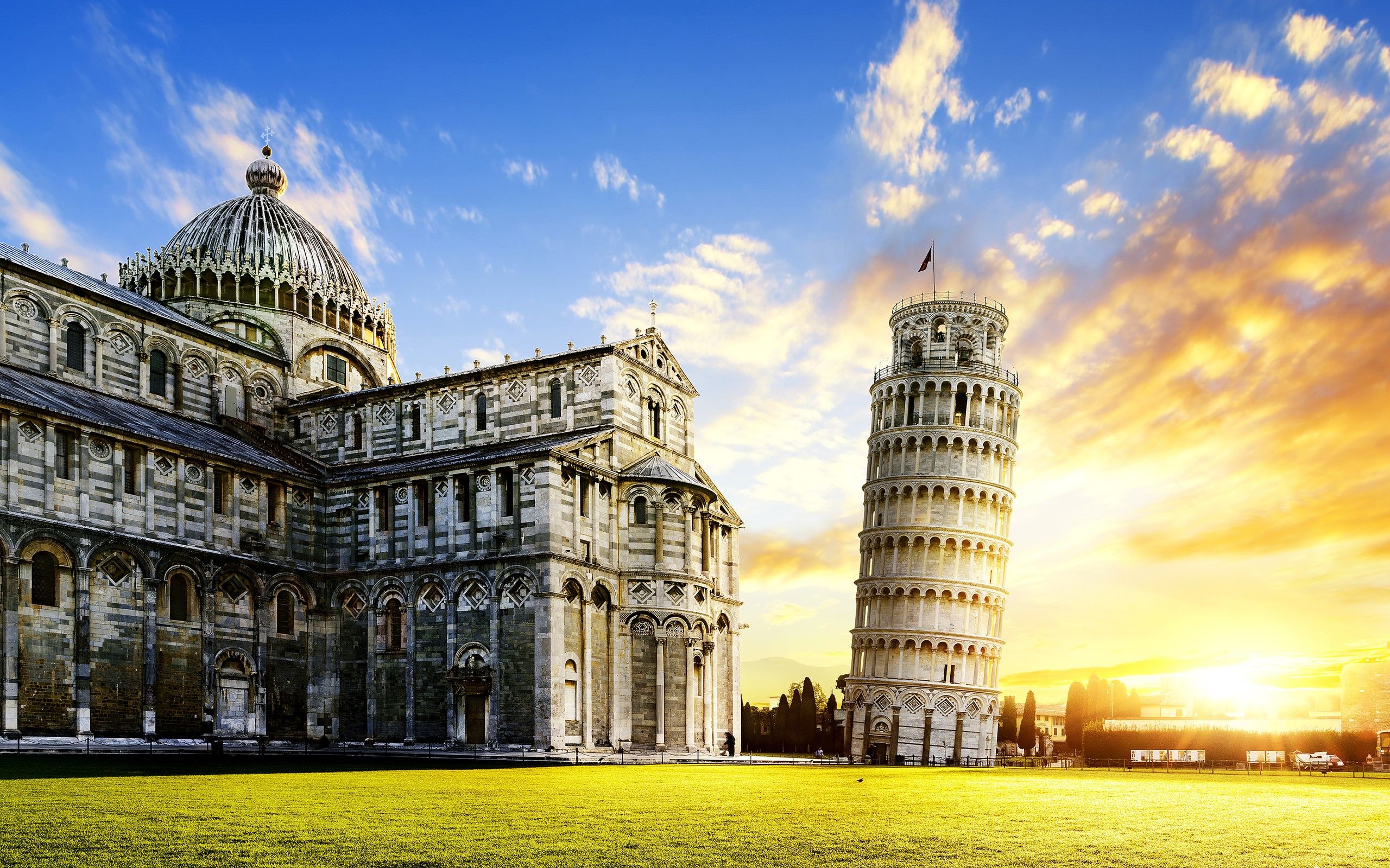 Torre di Pisa al tramonto, 2560x1600 2K, PC