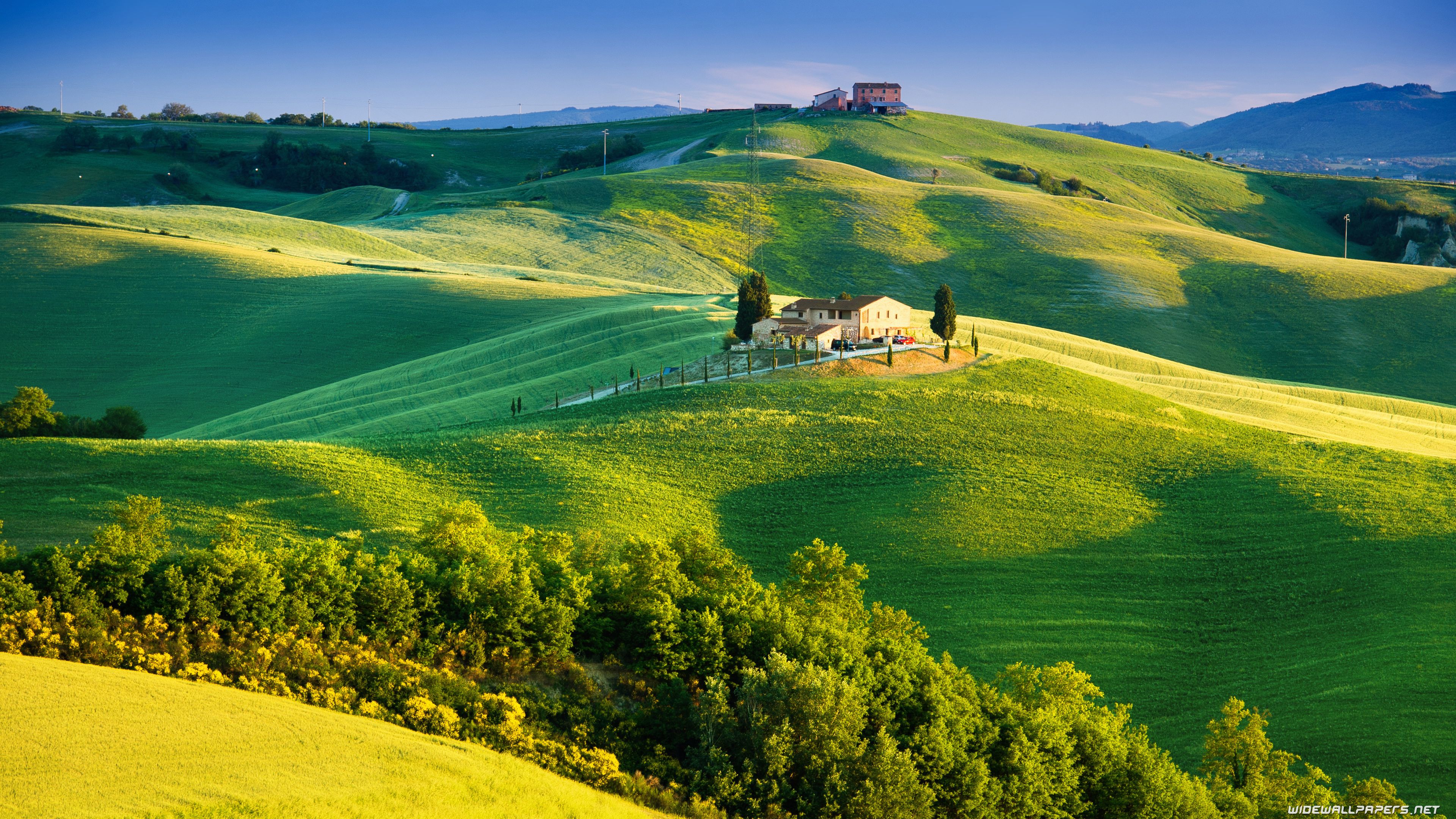Colline toscane verdi paesaggio, 3840x2160 Ultra HD, PC