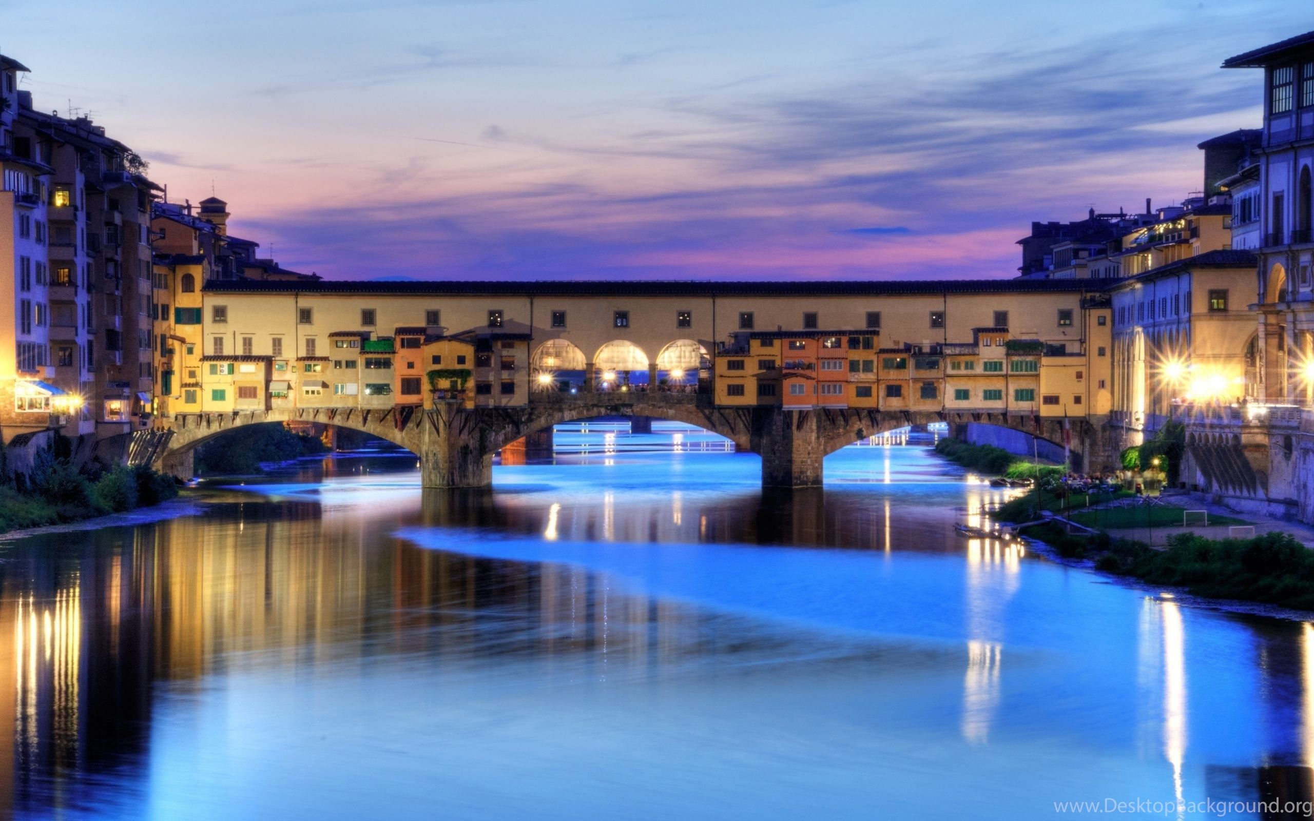 Ponte Vecchio Firenze al crepuscolo, 2560x1600 2K+, Monitor Gaming