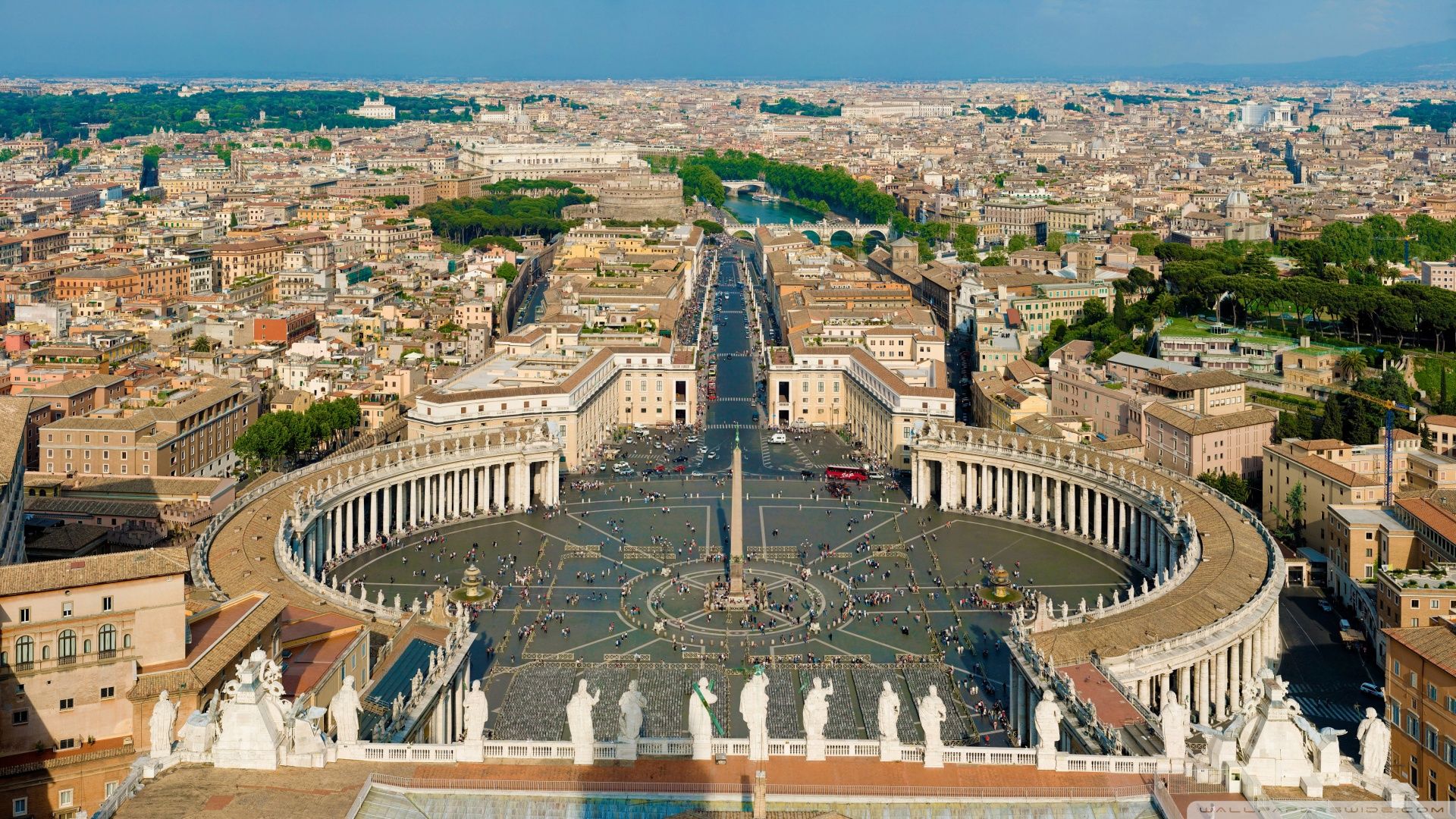 Piazza San Pietro Roma vista aerea, 1920x1080 Full HD 1080p, PC Desktop