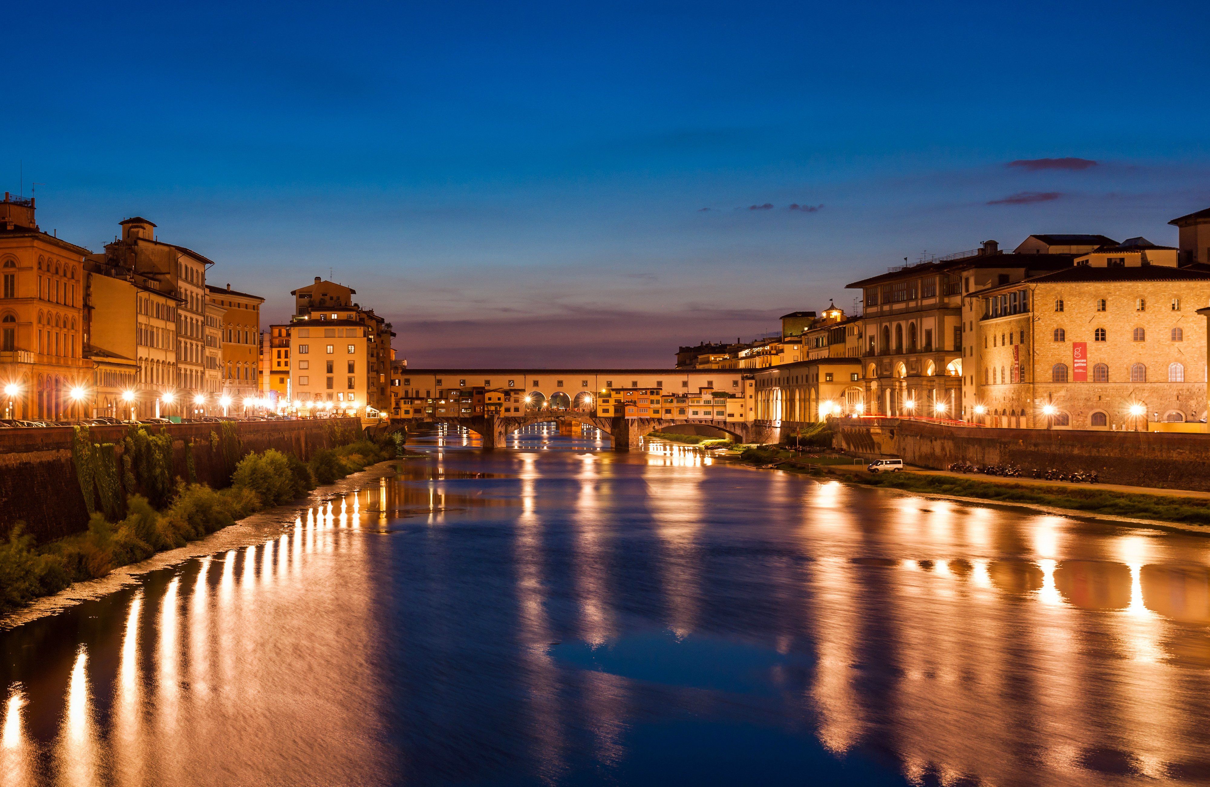 Firenze fiume Arno notte, 4000x2603 4K, PC Desktop