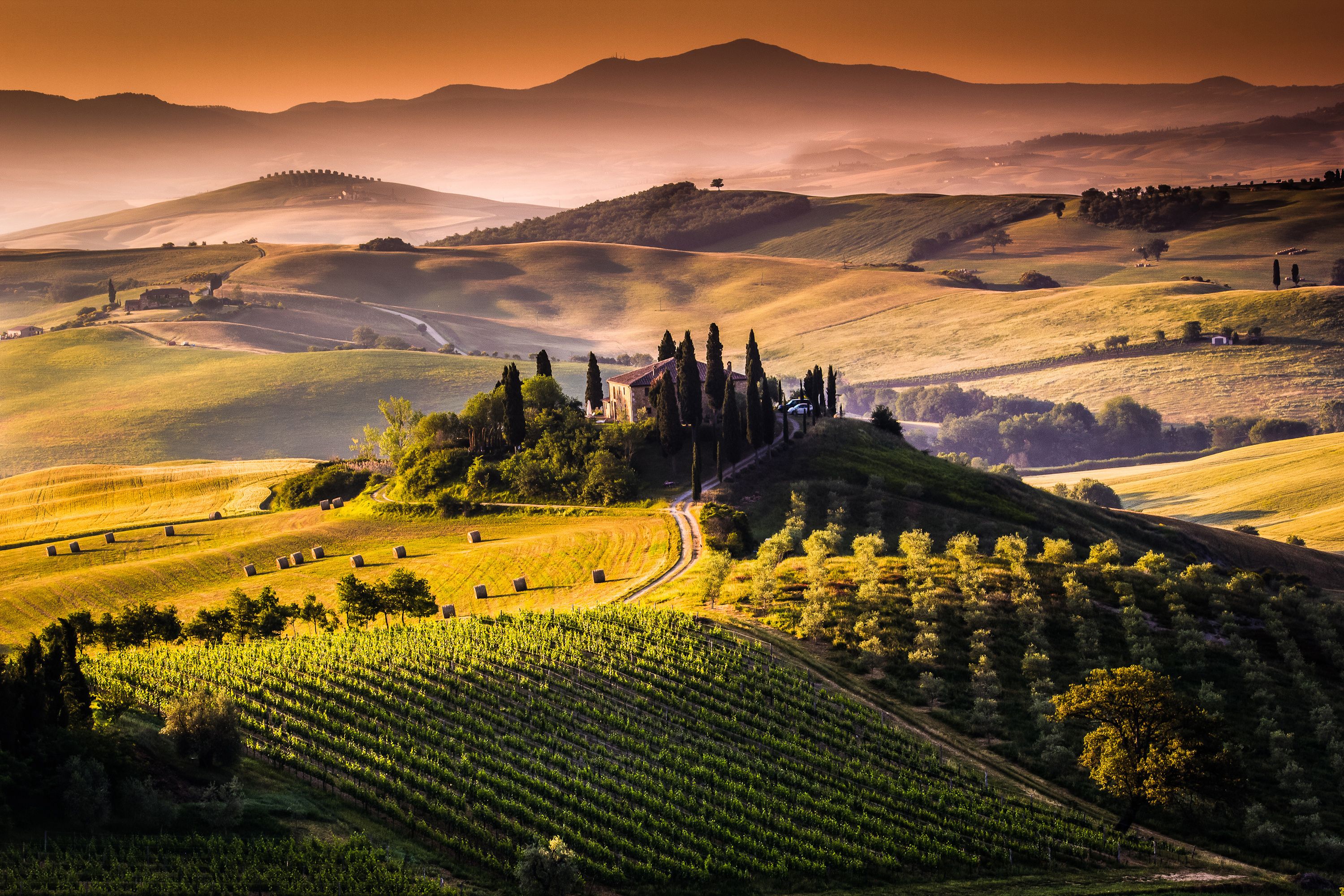 Colline della Toscana al tramonto, 3000x2000 WQXGA, PC