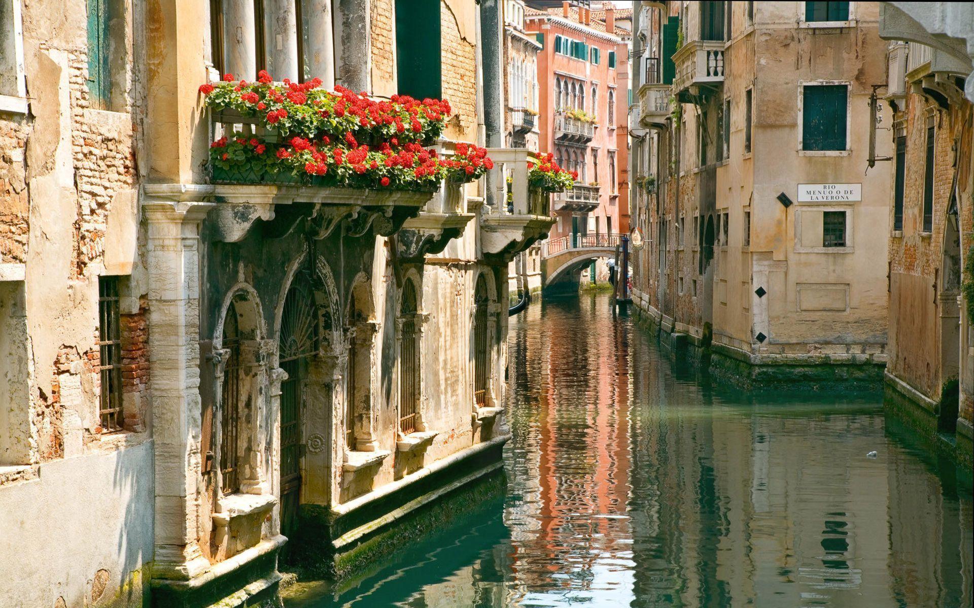 Canale di Venezia con fiori, 1920x1200 Full HD+ WUXGA, Monitor Gaming