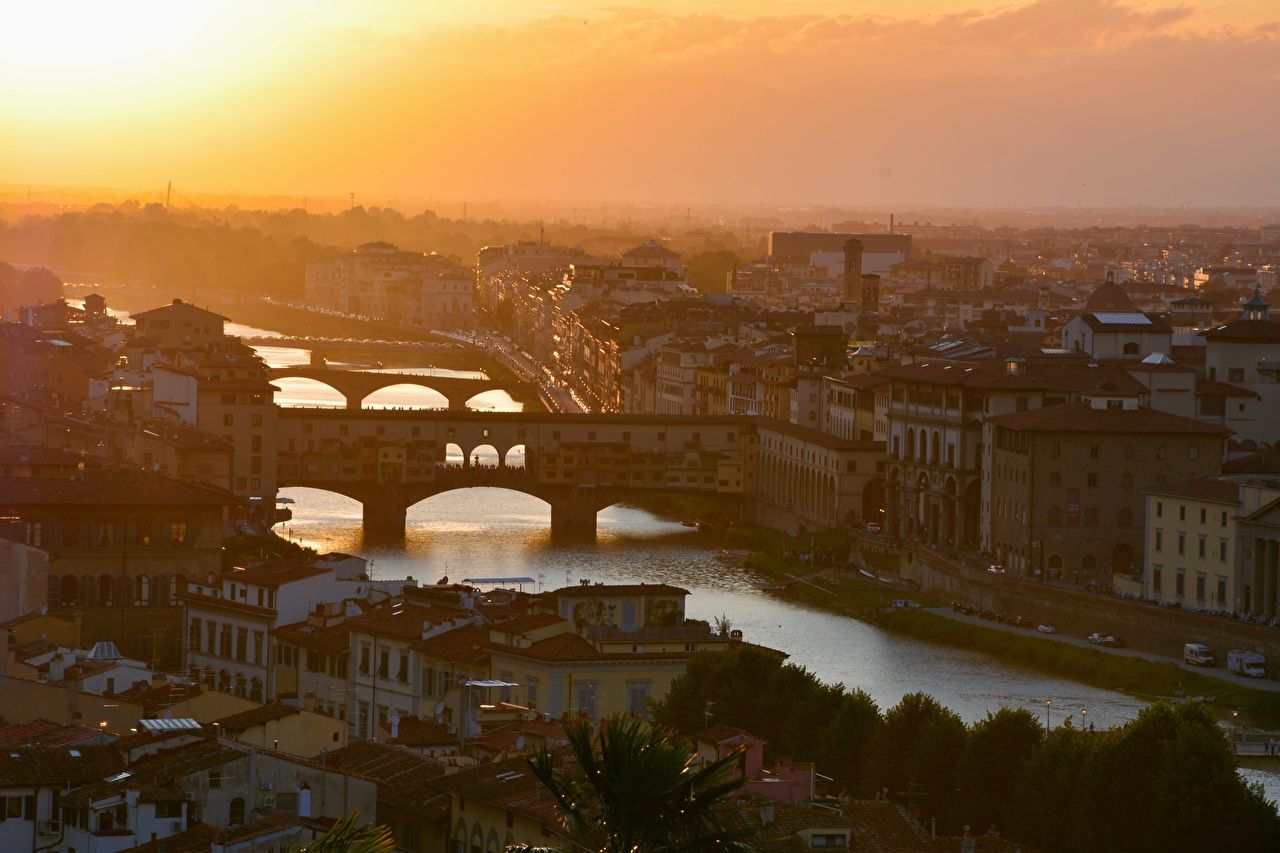 Ponte Vecchio Firenze tramonto, 1280x853 HD, Desktop