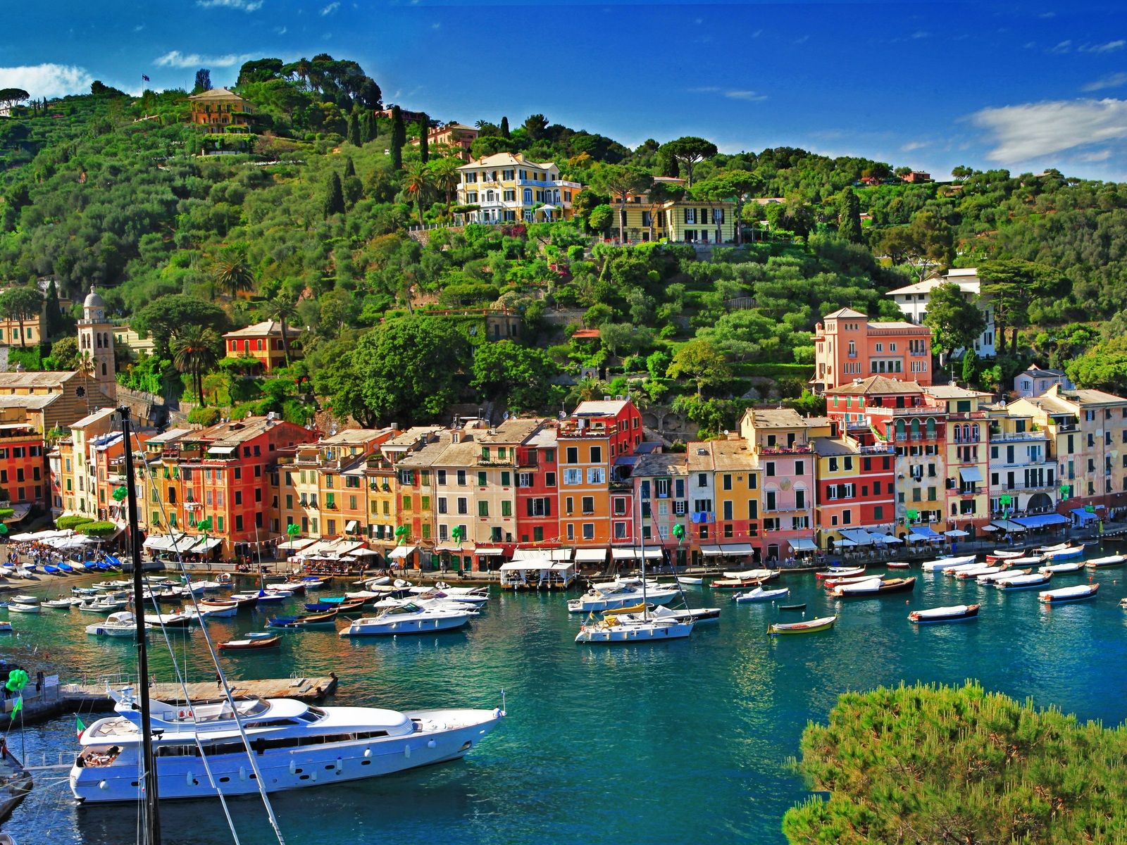 Portofino, case colorate, porto, 1600x1200 HD, Monitor Gaming