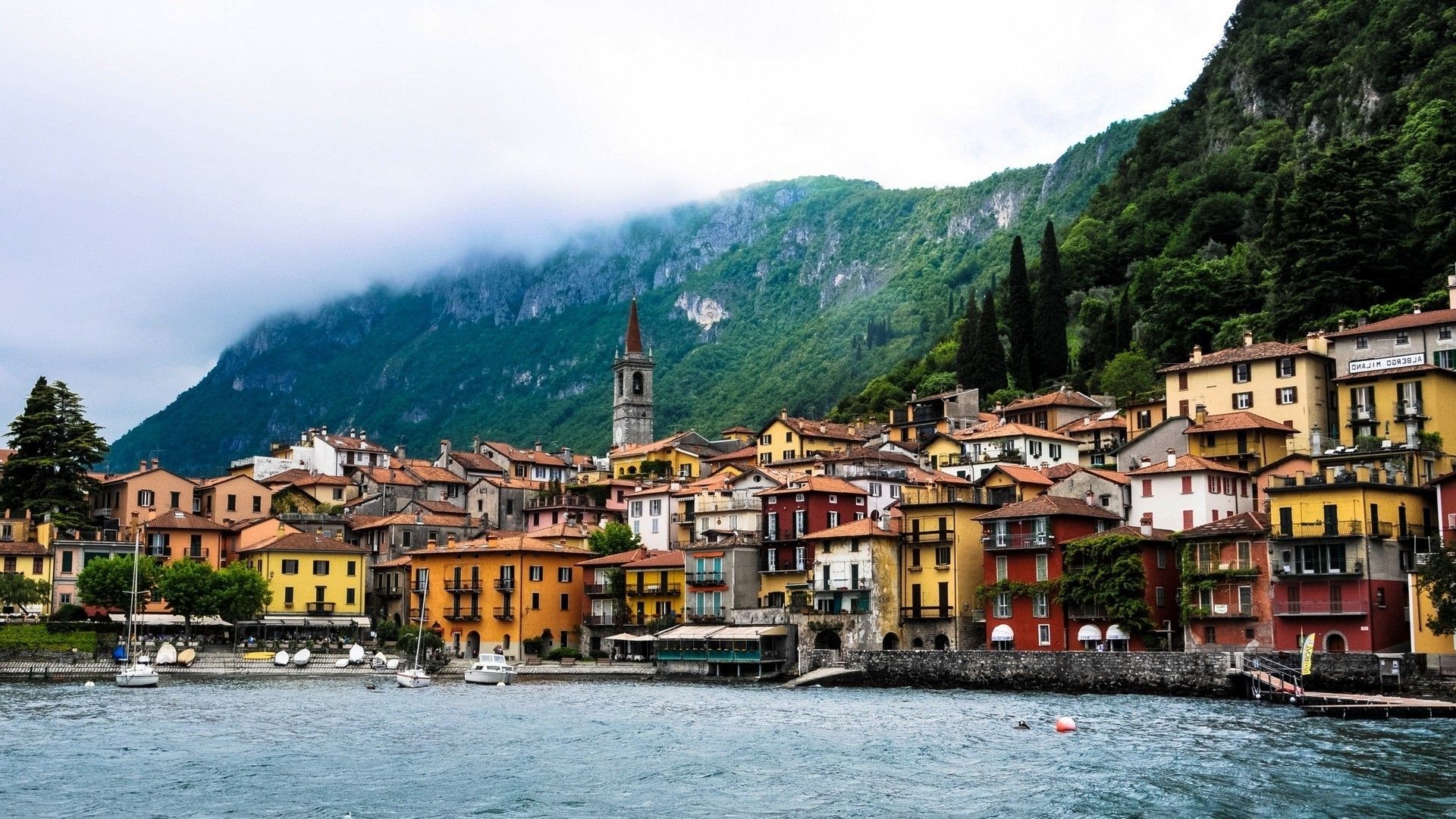 Lago di Como, borgo italiano, 1920x1080 1080p, Monitor Gaming