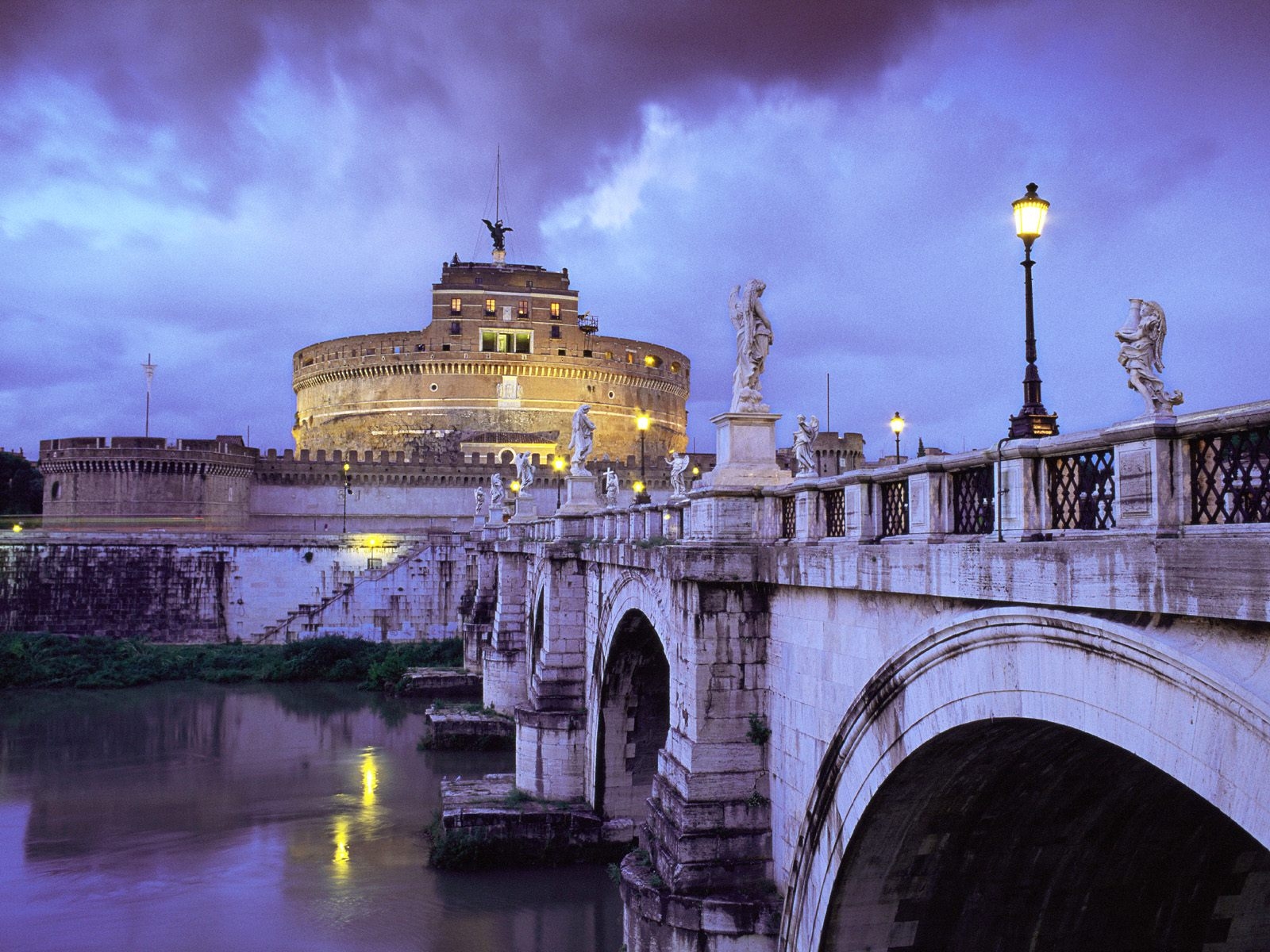 Castel Sant'Angelo e ponte, Roma, 1600x1200 HD Ready, PC Desktop