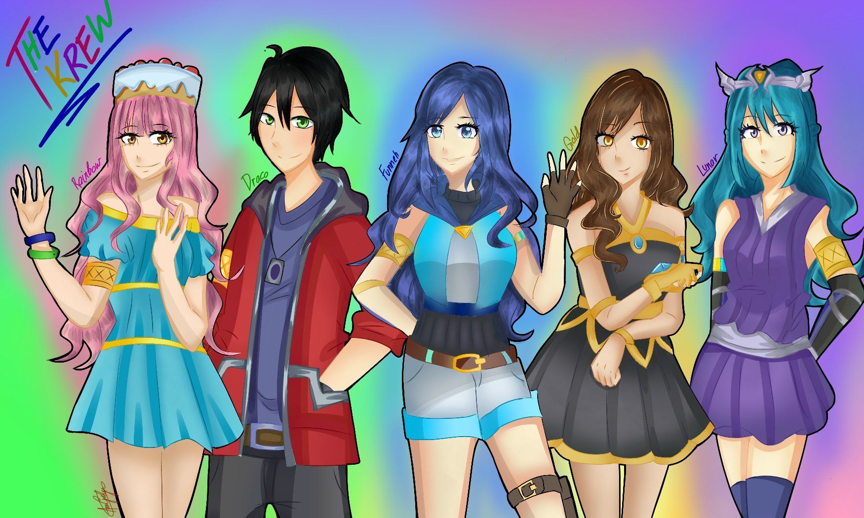The Krew personaggi anime colorati, 1200x1200 HD, Desktop