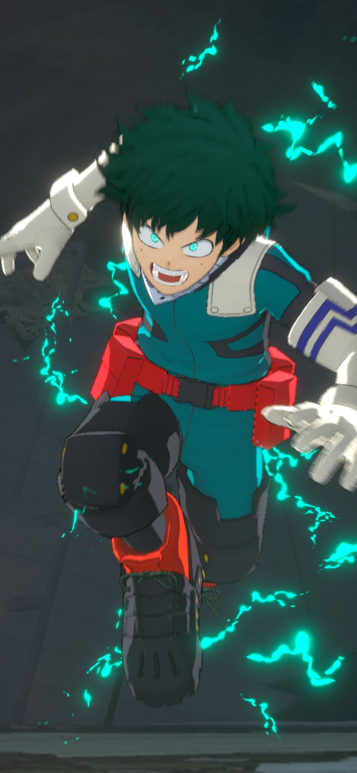 Izuku Midoriya con fulmini verdi, 1242x2688 Verticale, Mobile