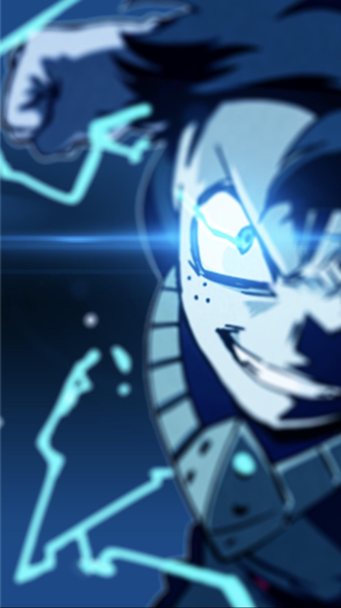 Izuku Midoriya, effetto elettrico blu, 1125x2001 Verticale, Telefono