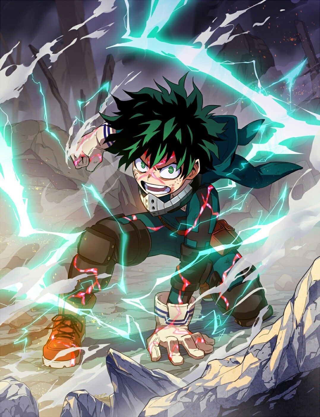 Izuku Midoriya My Hero Academia, anime shonen, 1077x1400 Verticale, Telefono