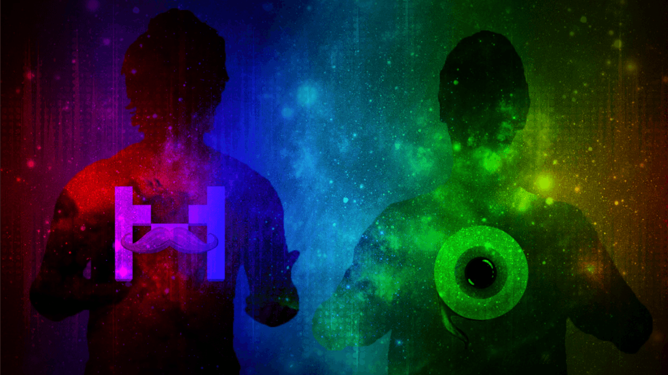 Sagome logo Jacksepticeye colorato, 1366x768 HD, Desktop