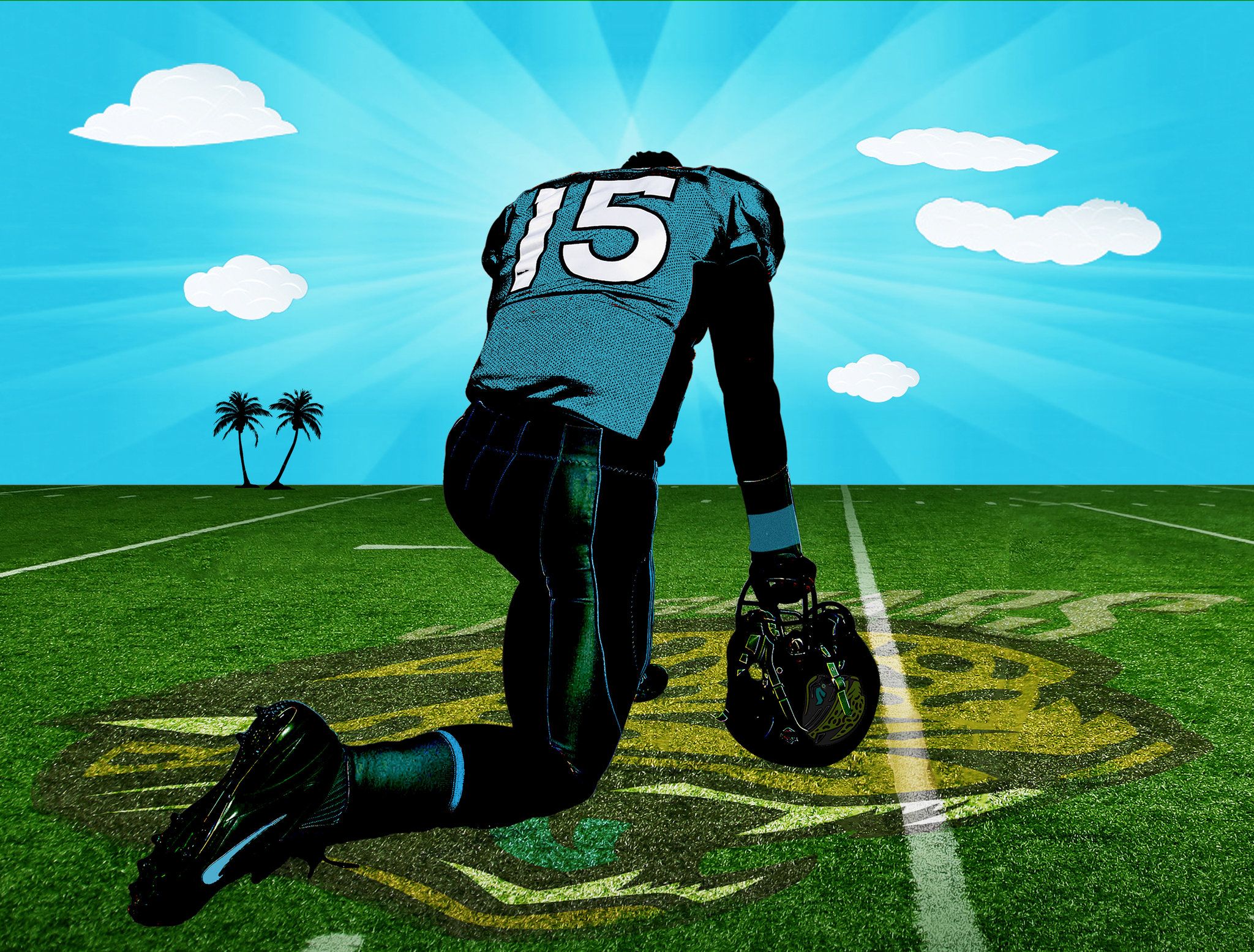 Giocatore football inginocchiato Jaguars, 2048x1555 Hi-Res, PC Desktop