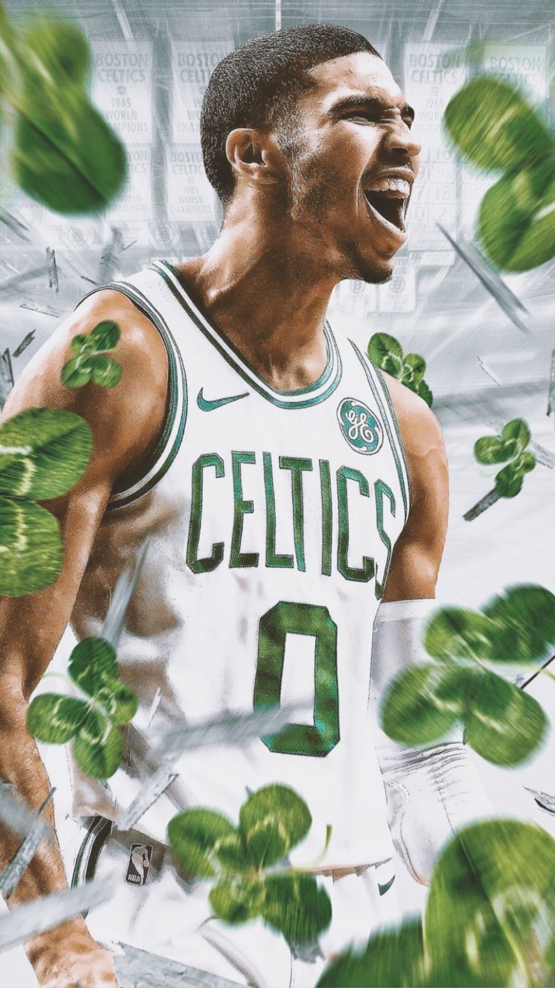Jayson Tatum Celtics trifogli, 1080x1920 Verticale, Telefono