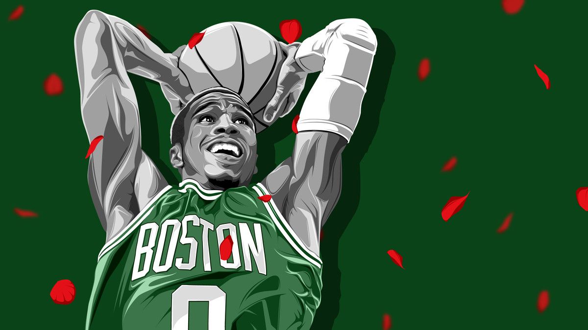 Jayson Tatum Boston Celtics illustrazione, 1200x675 HD, iMac