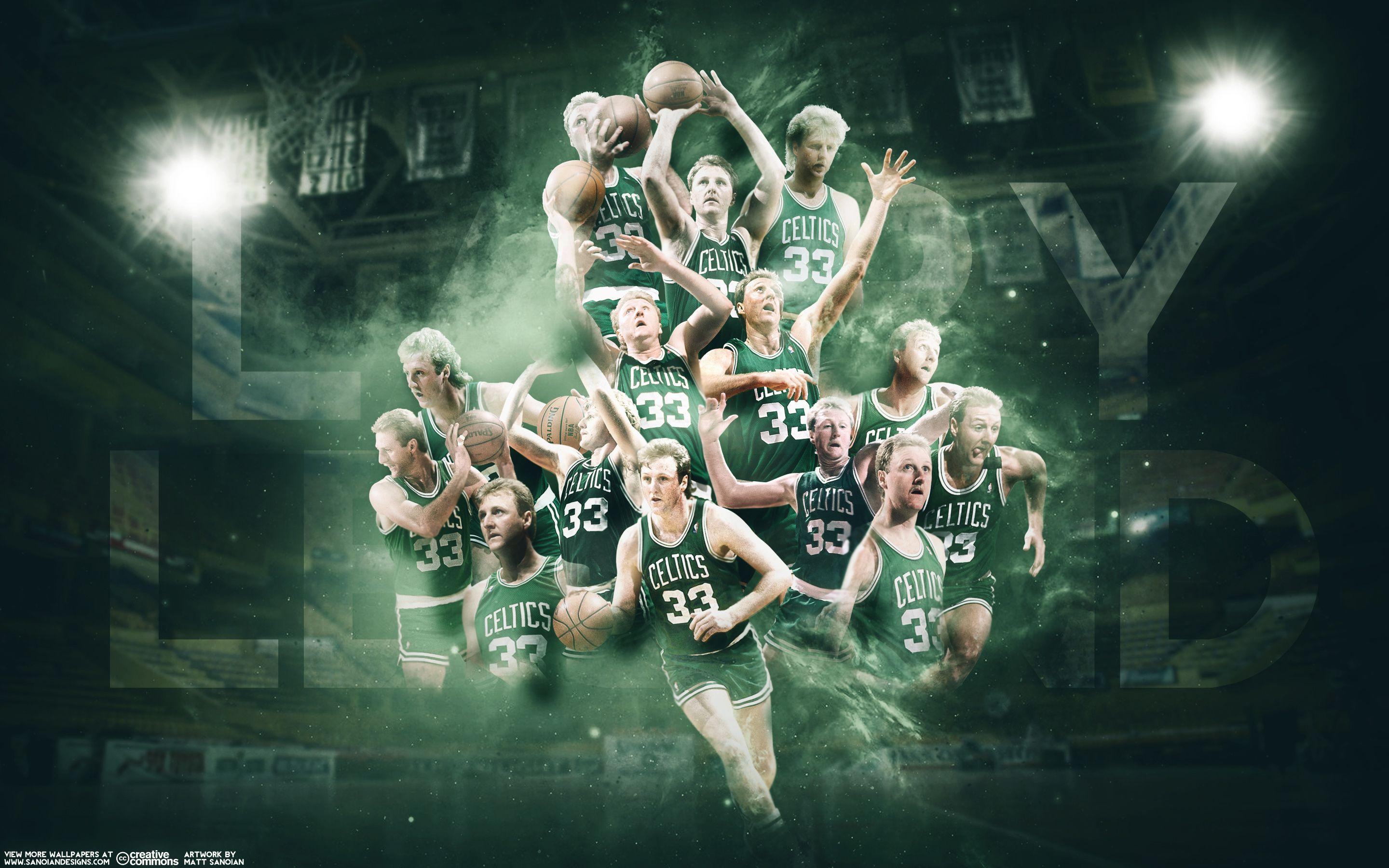 Larry Bird collage Celtics, 2880x1800 2K, PC