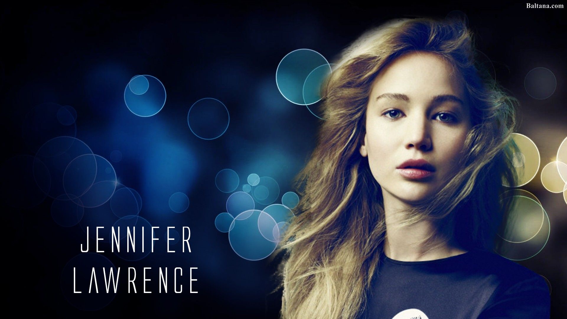 Jennifer Lawrence ritratto blu, 1920x1080 1080p, PC Desktop