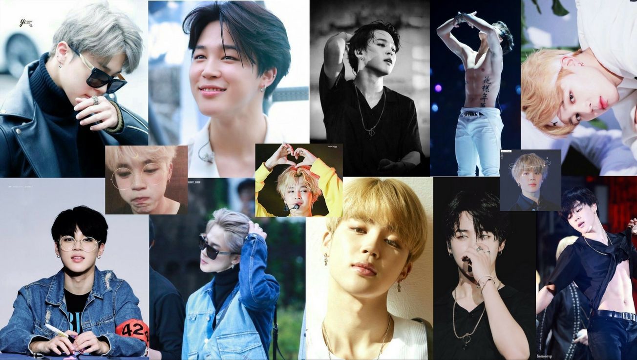 Collage foto Jimin BTS, 1304x738 HD, PC Desktop
