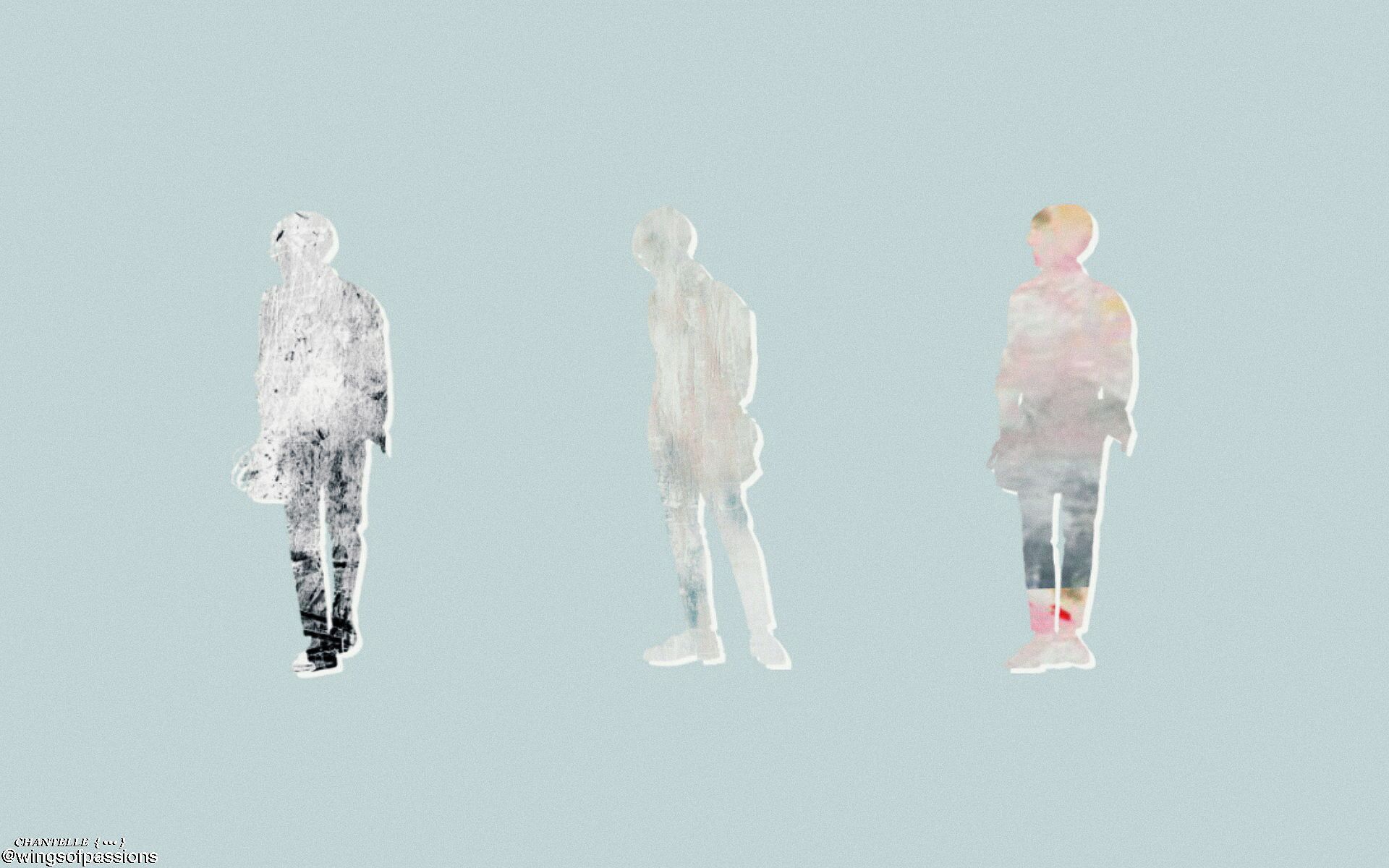 Tre figure astratte silhouette, 1920x1200 Full HD+ WUXGA, PC Desktop