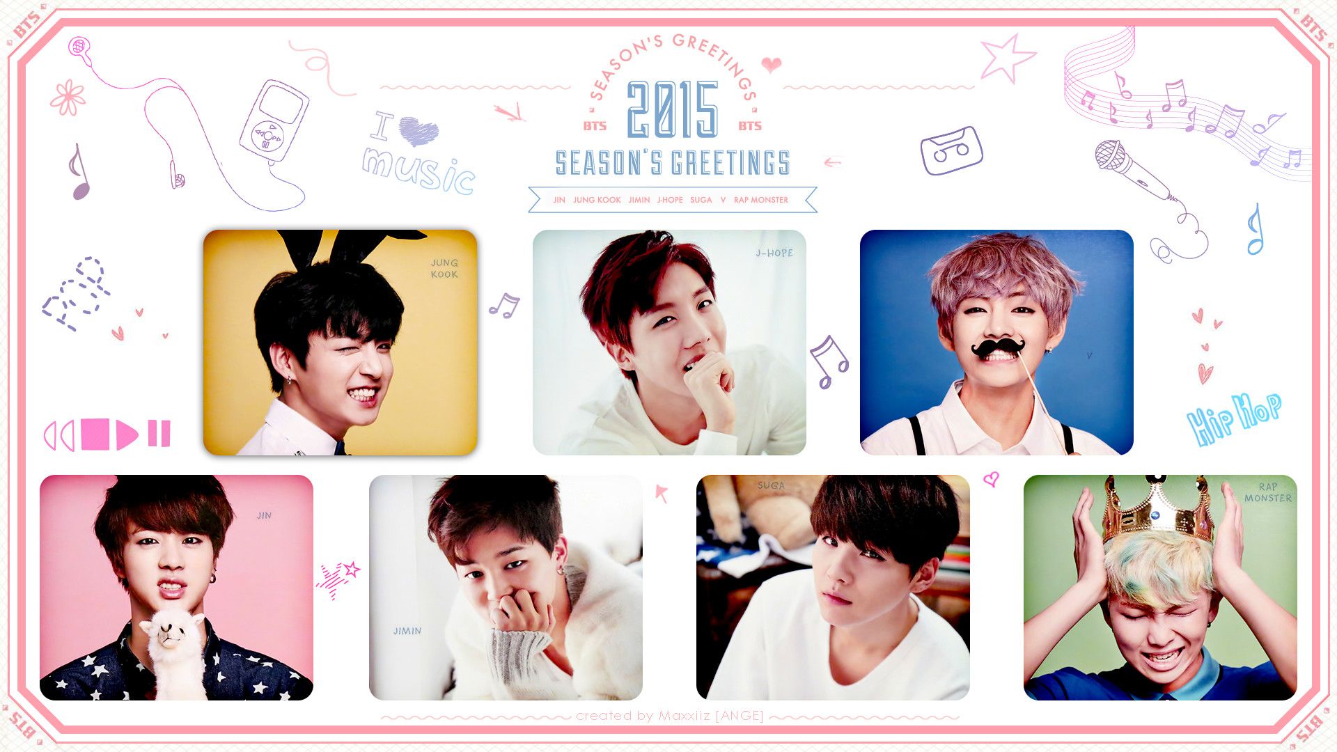 BTS collage foto membri, 1920x1080 Full HD, PC Desktop