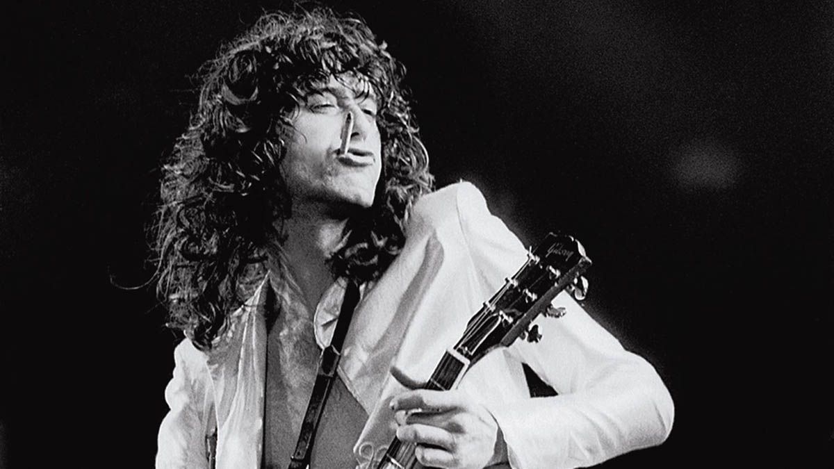 Jimmy Page chitarra bianco/nero, 1200x675 HD, Desktop