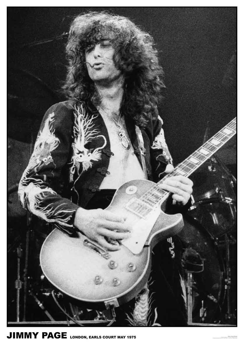 Jimmy Page con chitarra, bianco/nero, 836x1181 Full HD Verticale, iPhone