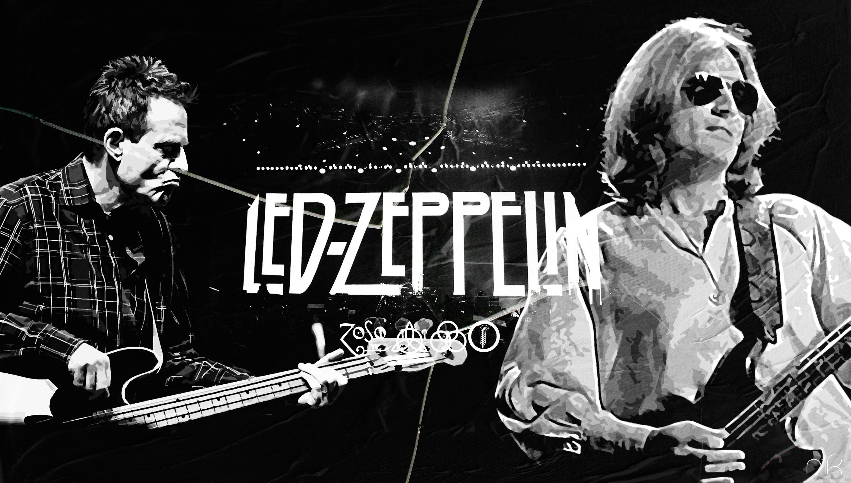 Led Zeppelin bianco e nero, 2816x1600 2K+, Desktop