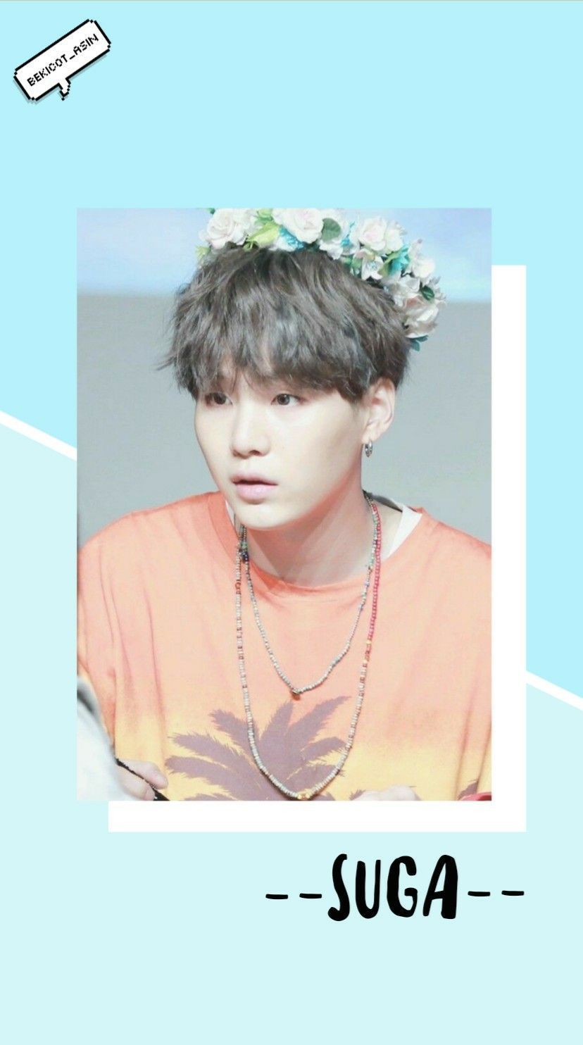 BTS Suga con corona di fiori, 828x1484 Verticale, Mobile