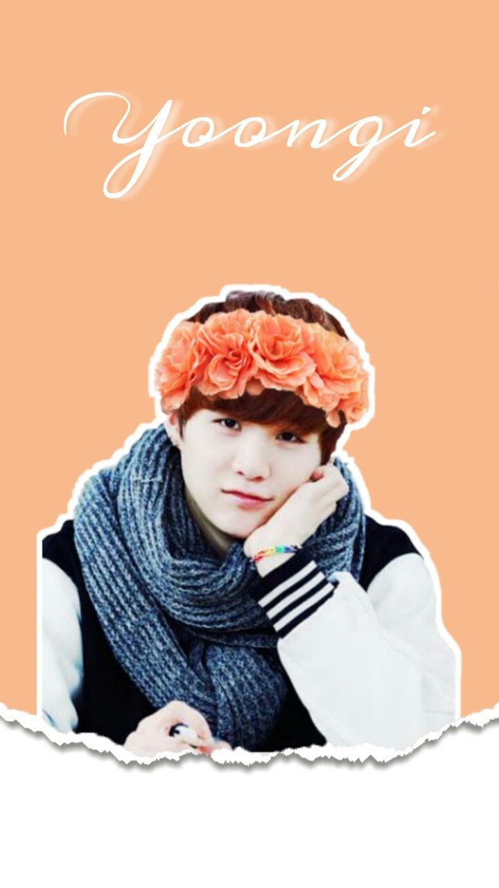 Yoongi BTS con fiori arancioni, 720x1280 Full HD Verticale, iPhone