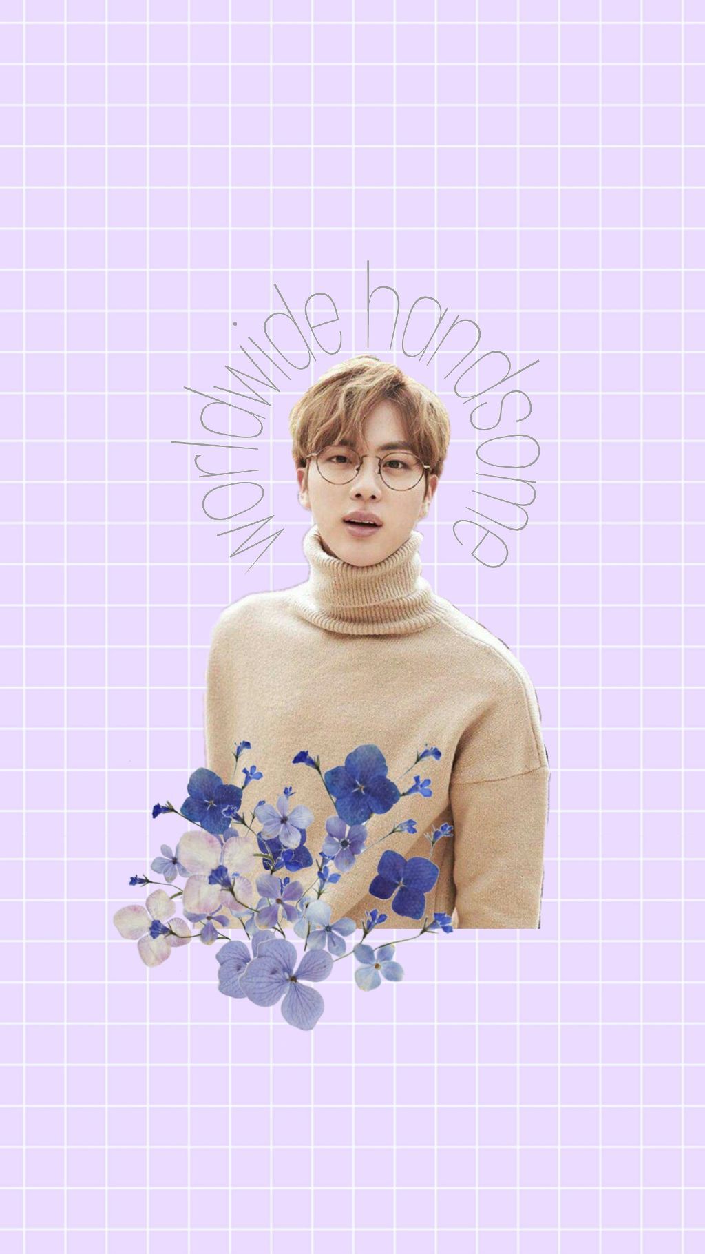 Jin BTS con fiori blu, 1024x1821 Full HD Verticale, iPhone