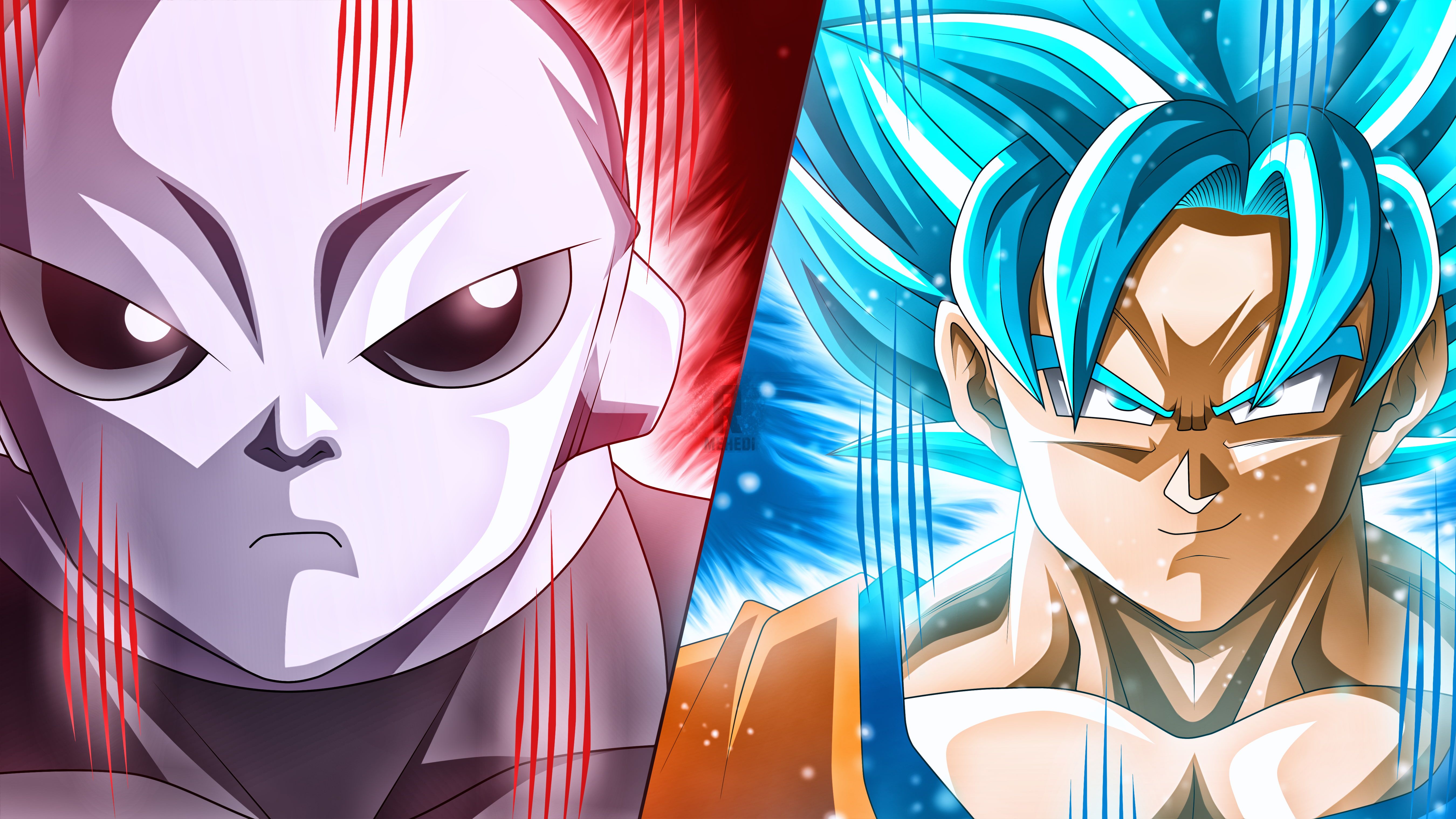 Jiren e Goku Super Saiyan Blue, Dragon Ball, 5400x3037 UHD, PC 4K