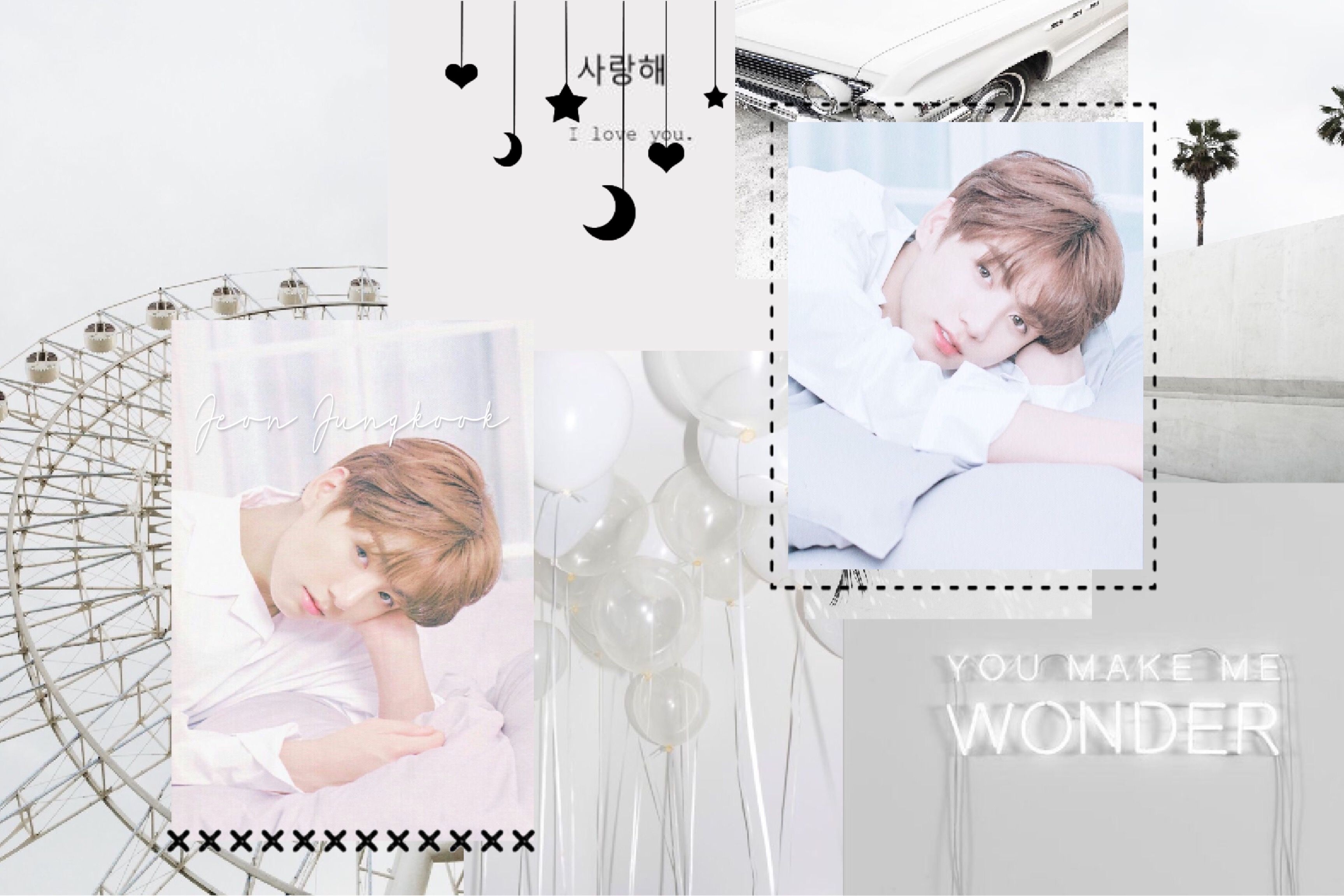 JK BTS collage estetico bianco, 3455x2304 2K, PC Desktop