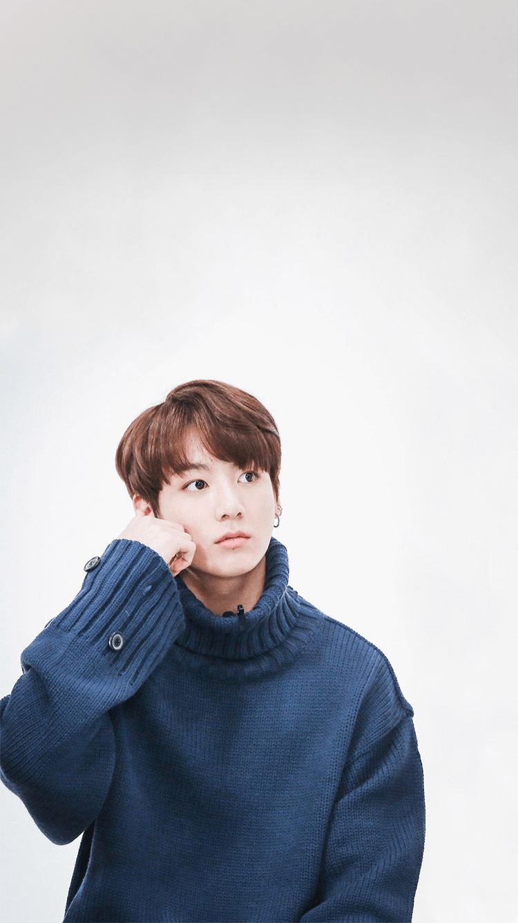 Jungkook BTS maglione blu, gruppo K-pop, 750x1335 Verticale, Mobile
