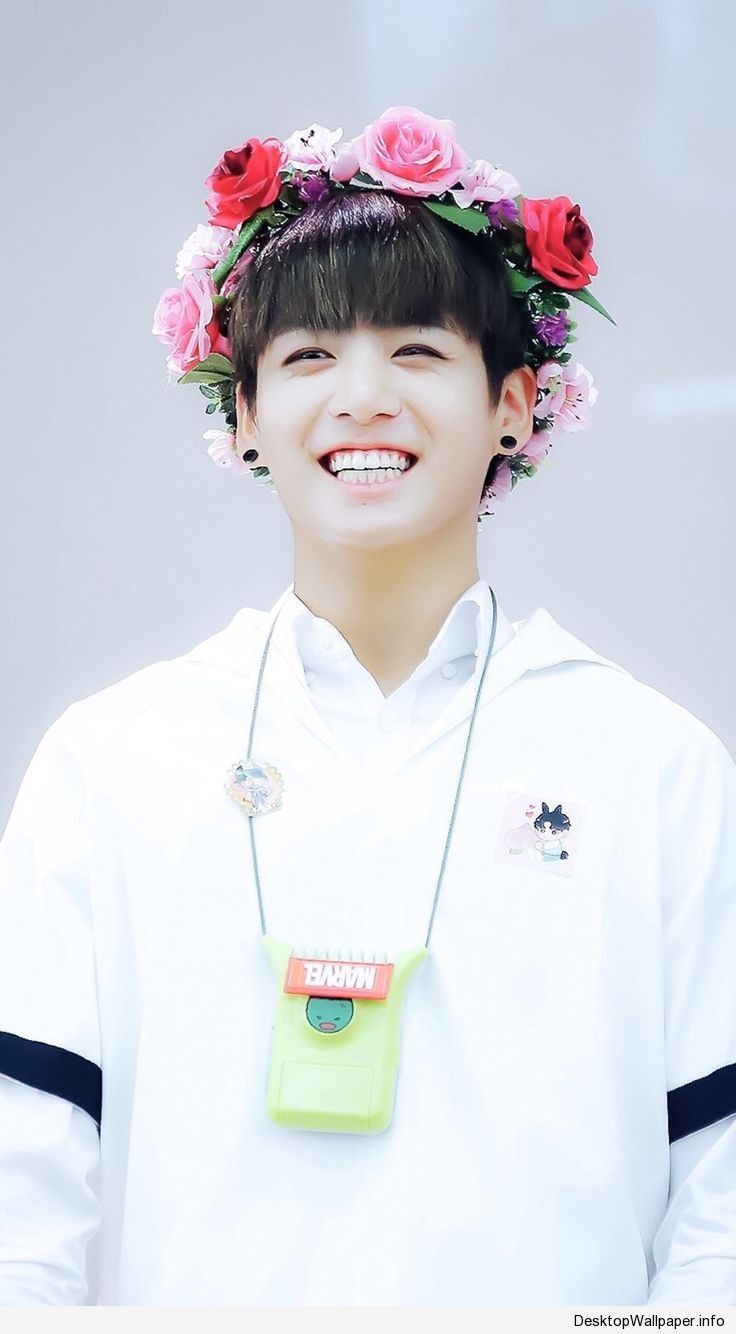 Jungkook BTS corona di fiori, 736x1334 Full HD Verticale, Smartphone