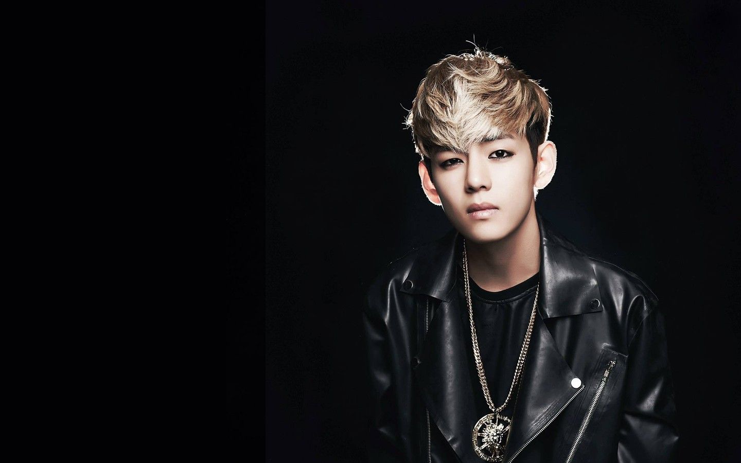 V dei BTS, giacca di pelle, 1440x900 HD, Desktop